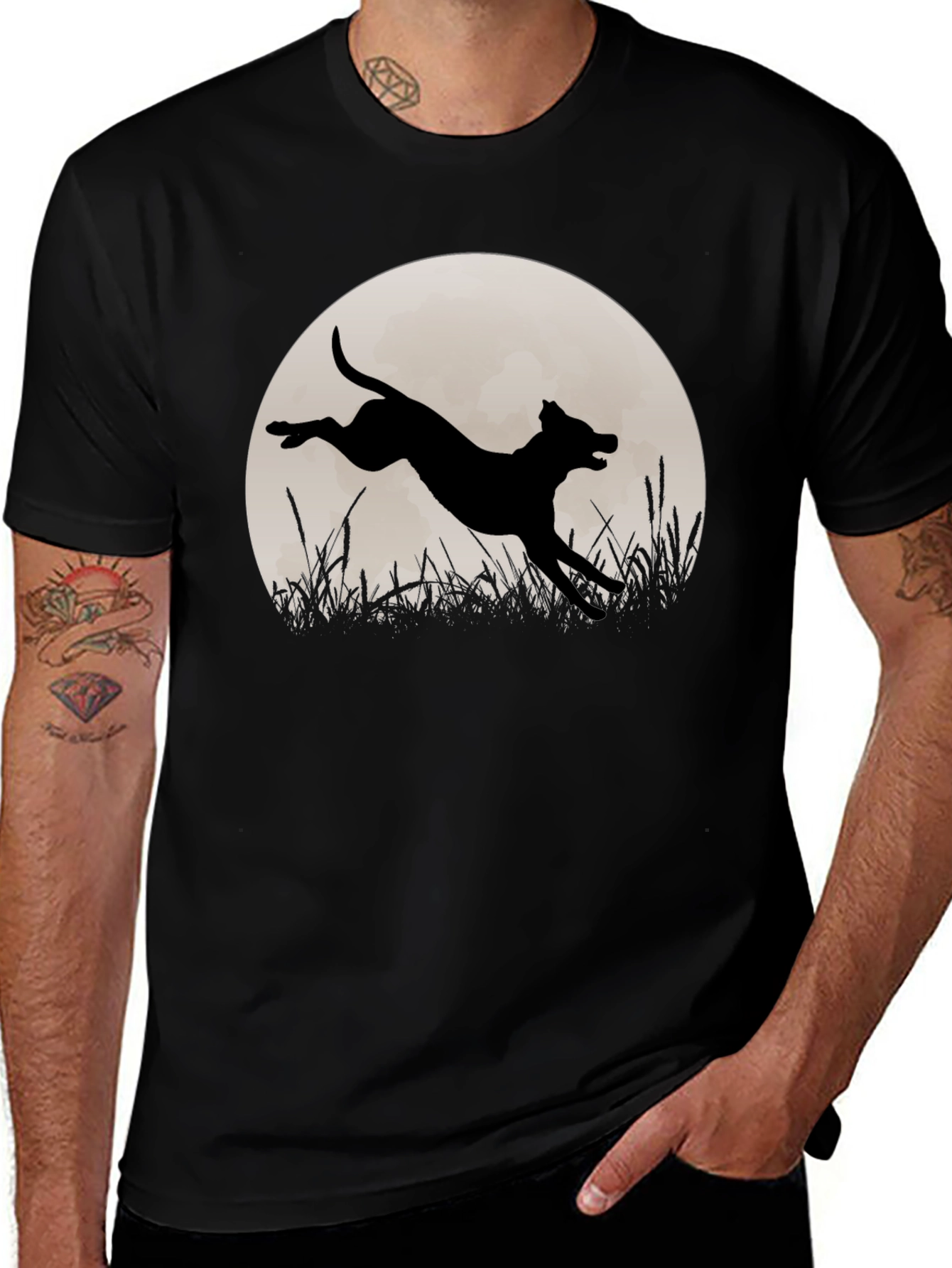 Variant 11 of Dog Silhouette Graphic T-Shirt