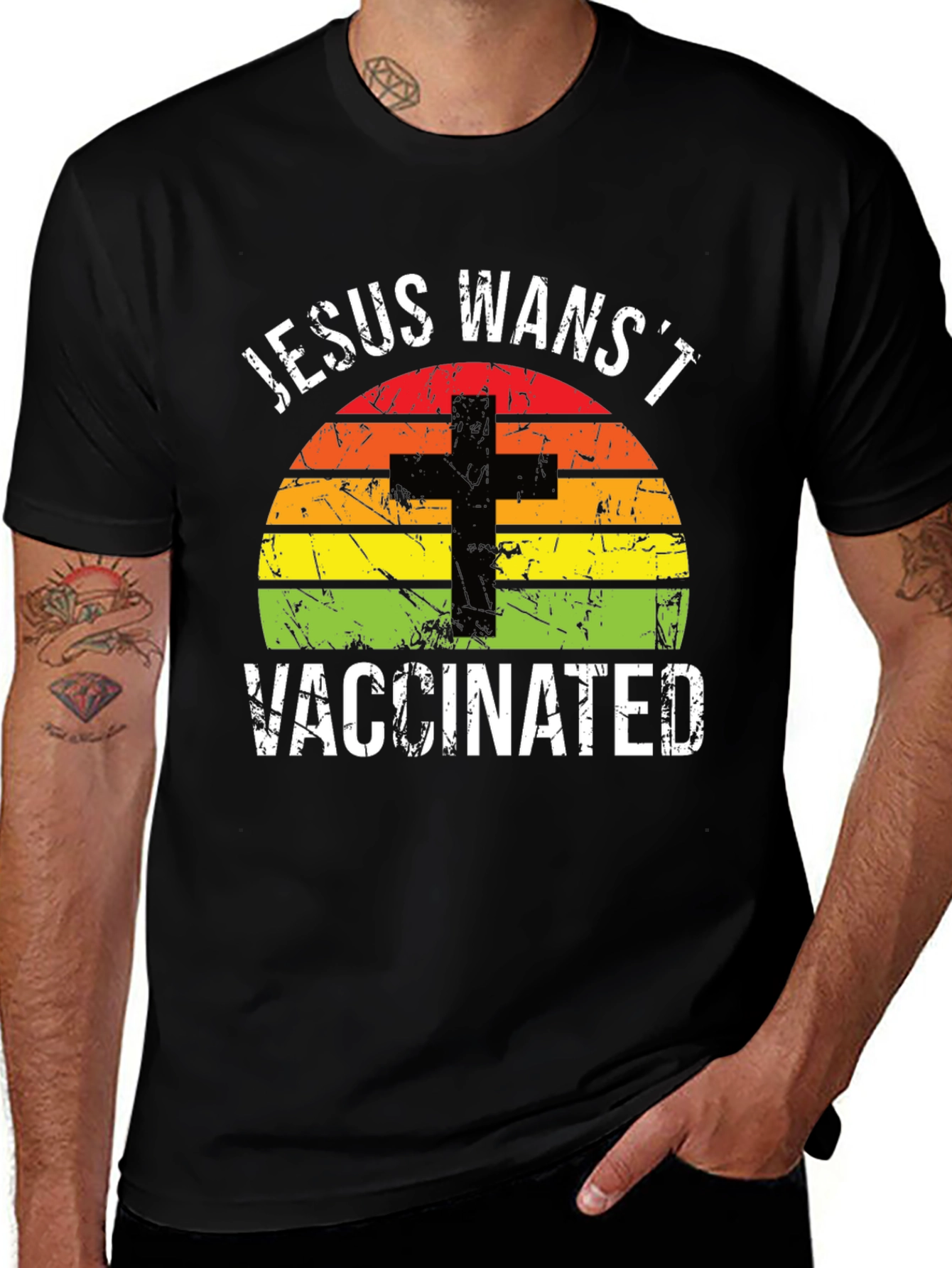 Variant 2 of Jesus Wasn't Vaccinated Graphic T-Shirt