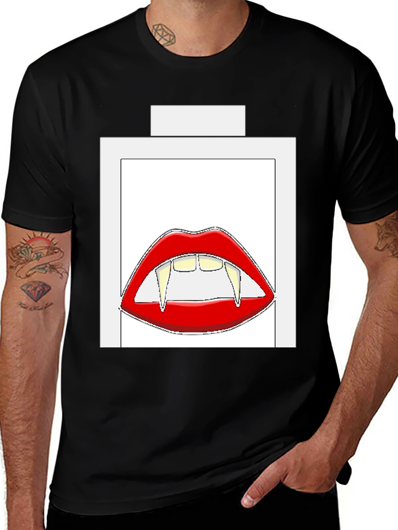 Variant 16 of Vampire Lips Graphic Tee - Halloween