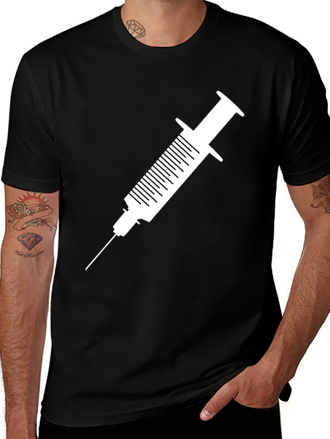 Variant 13 of Syringe Graphic Tee - Unique Medical Humor T-Shirt