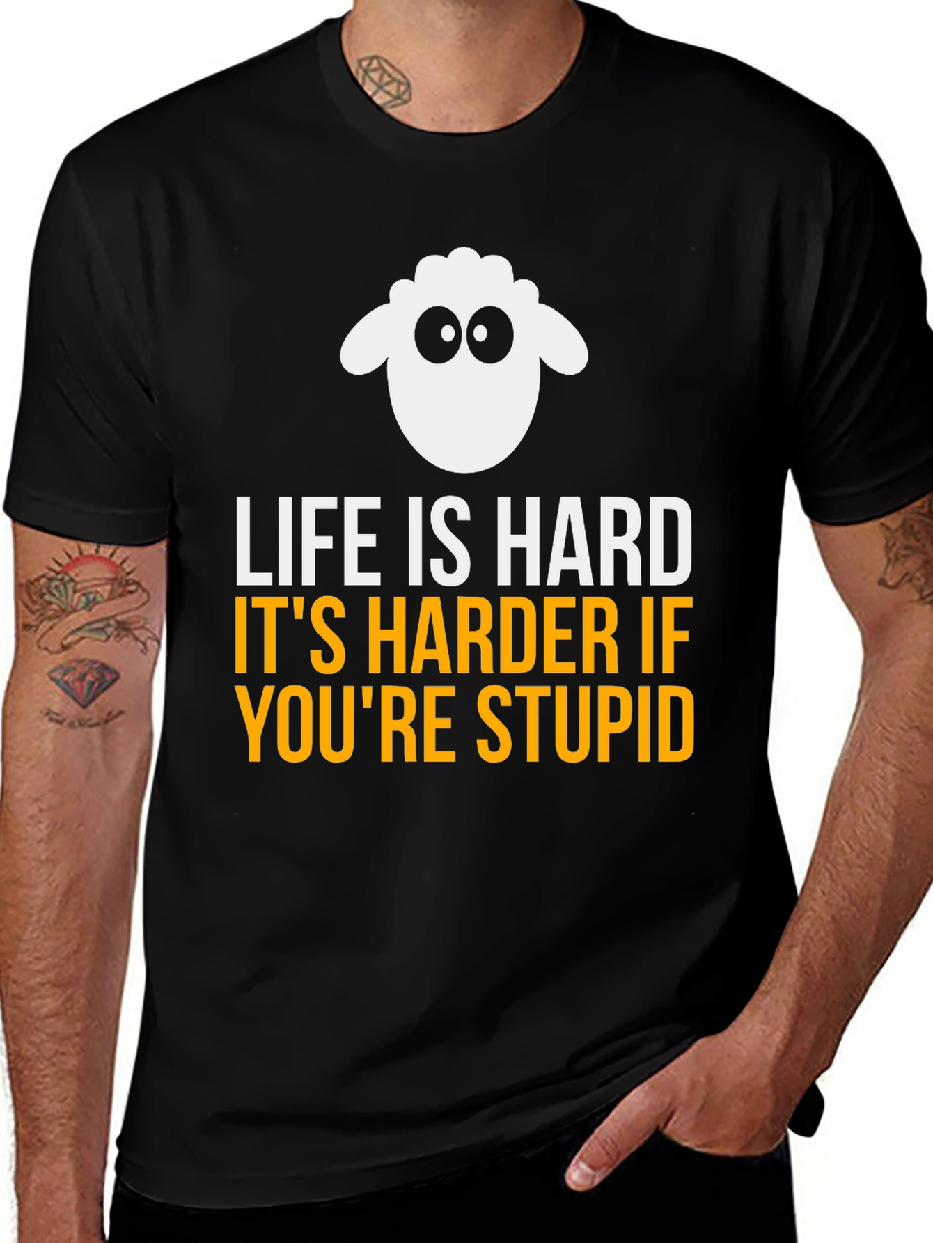 Variant 13 of Funny Sheep Graphic T-Shirt - Life Is Hard