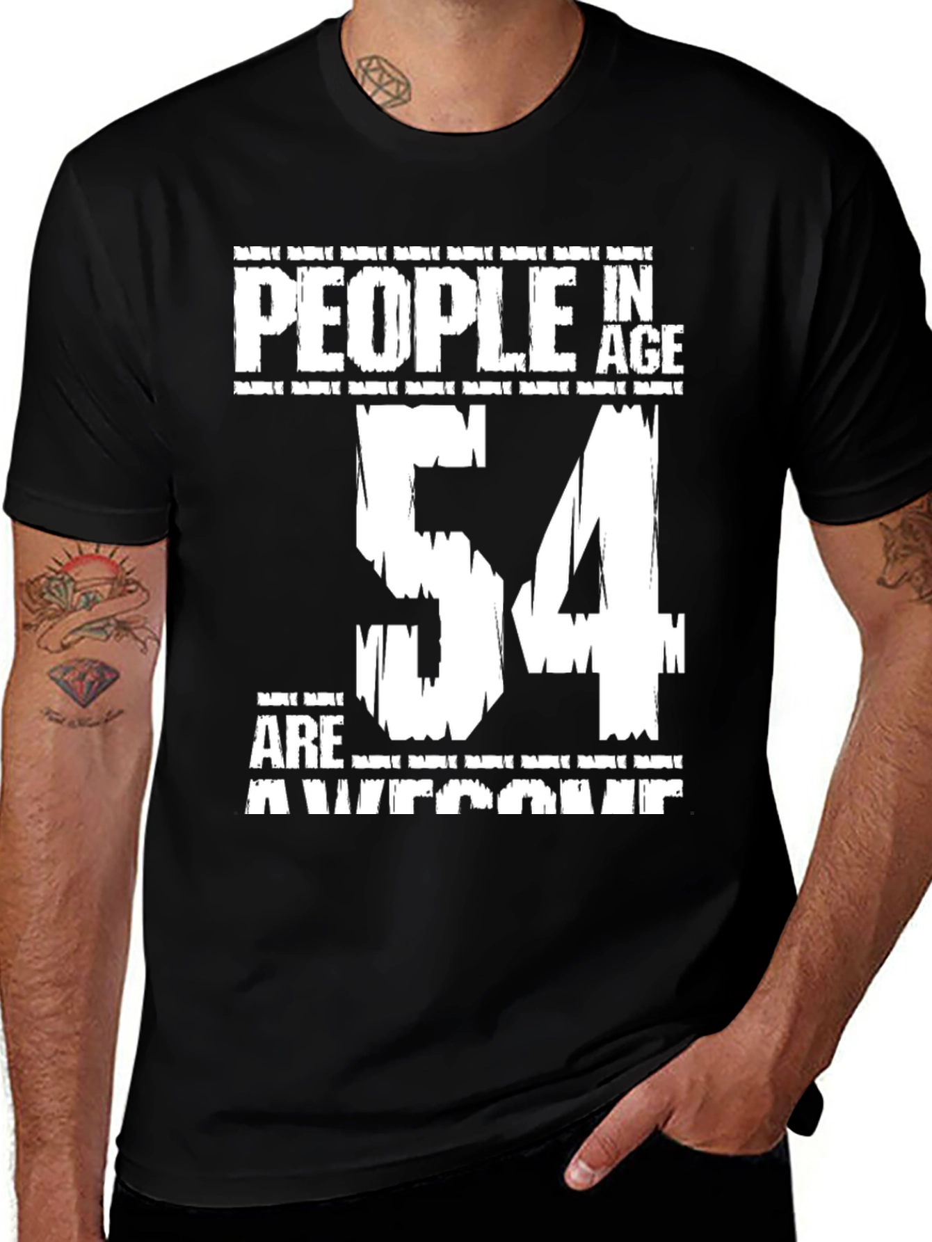 People In Age 54 Are Awesome Black T-Shirt