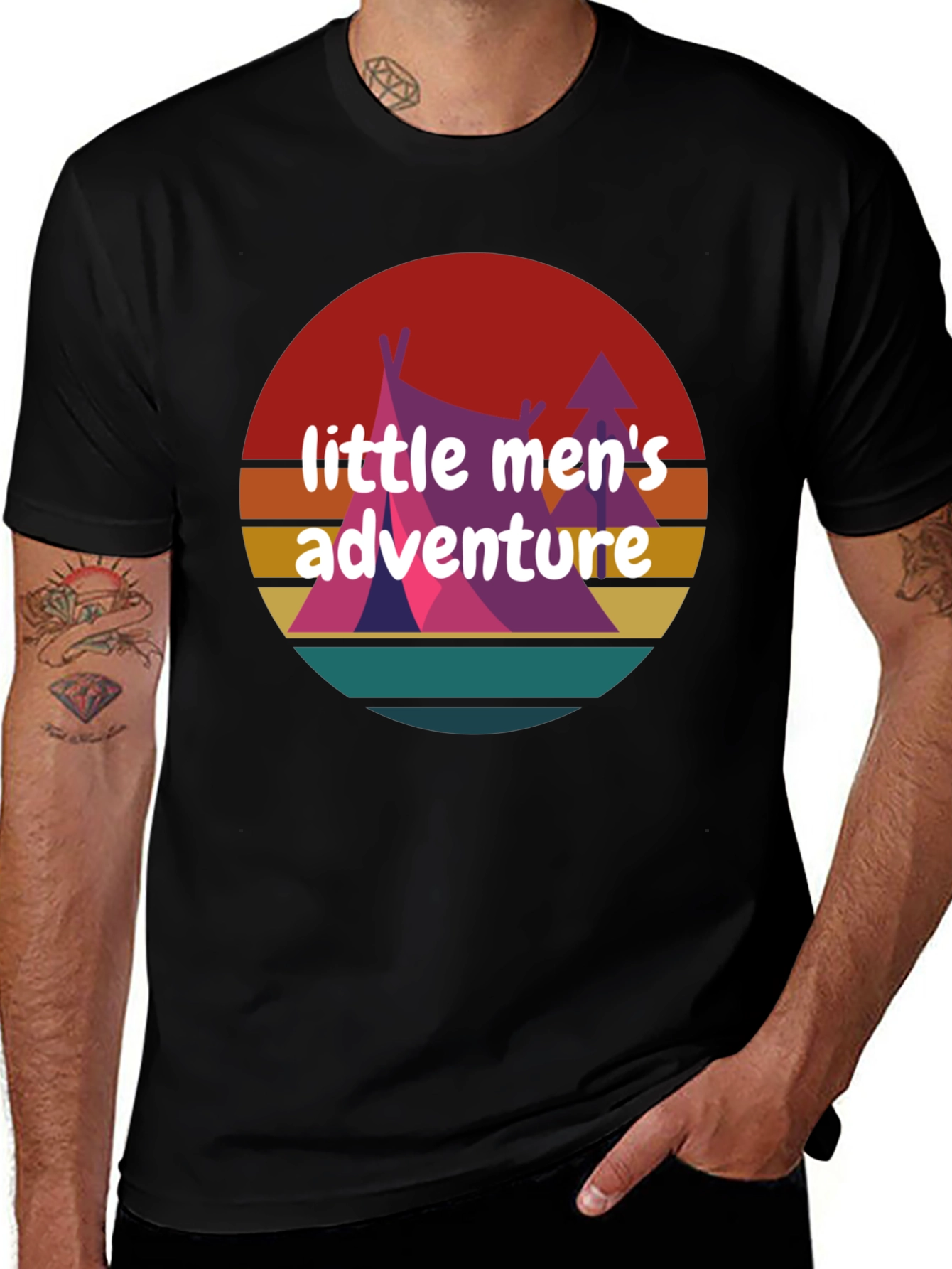 Variant 18 of Little Men's Adventure T-Shirt - Retro Camping Tee