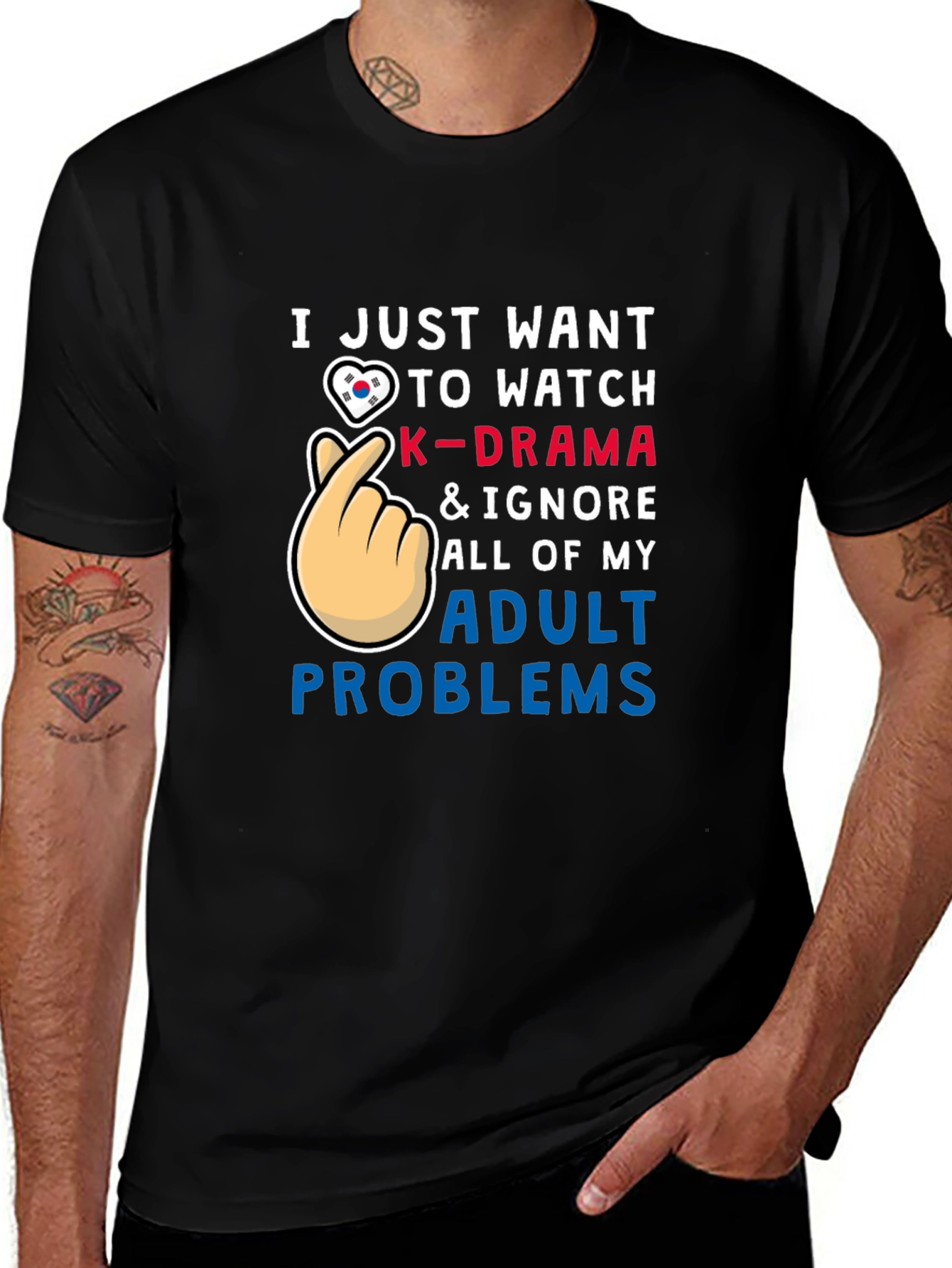 K-Drama Lover Graphic Tee - Adult Problems Shirt