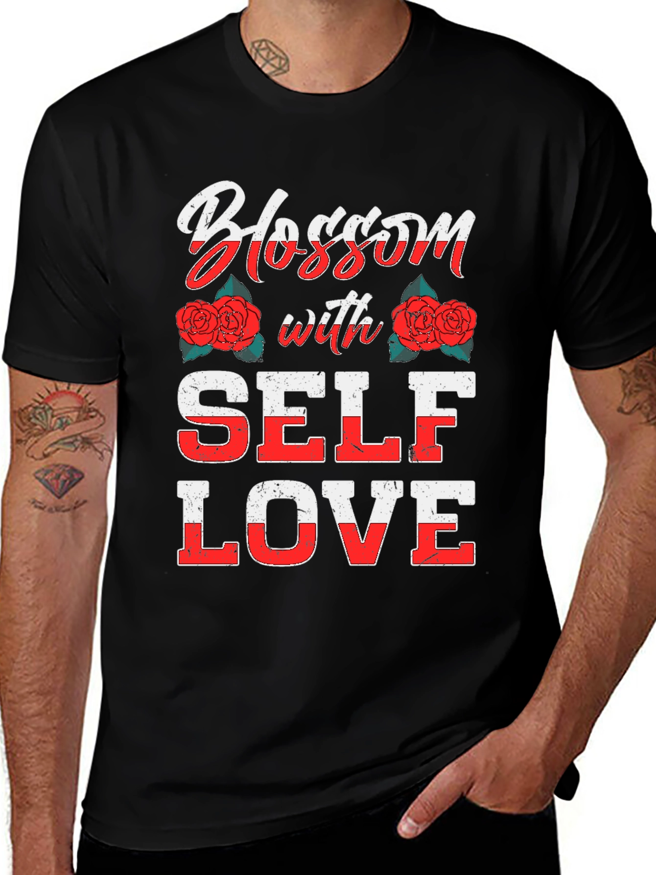 Variant 26 of Blossom with Self Love Graphic Tee - Stylish Comfort
