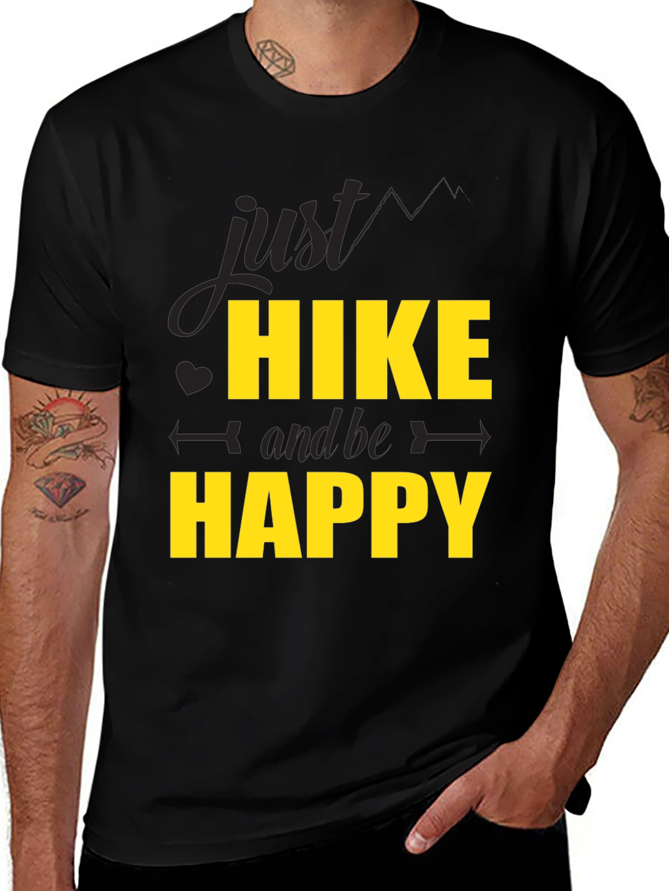 Variant 8 of Hike & Be Happy Black T-Shirt