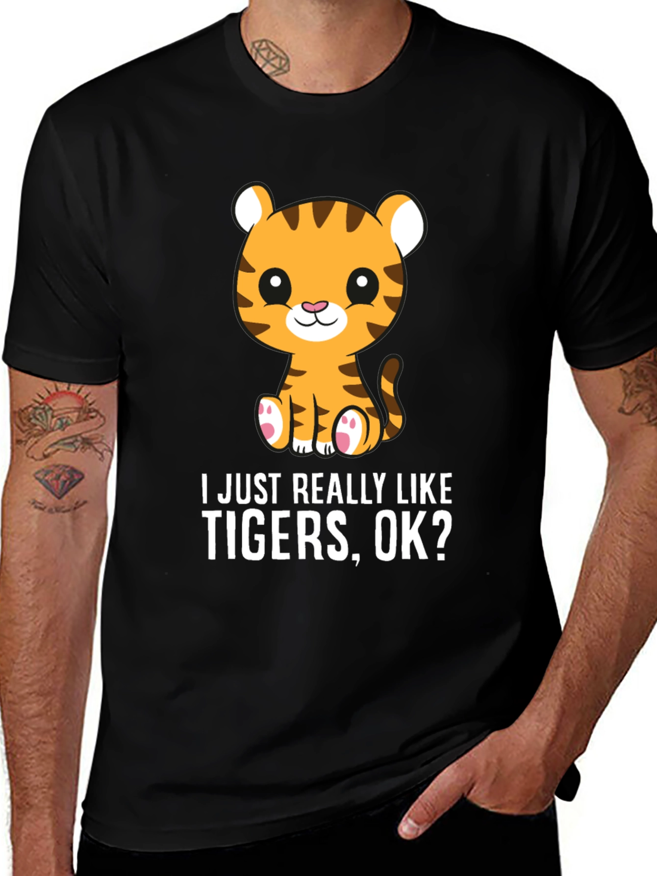 Variant 3 of Cute Tiger Lover T-Shirt - I Just Really Like Tigers, OK?