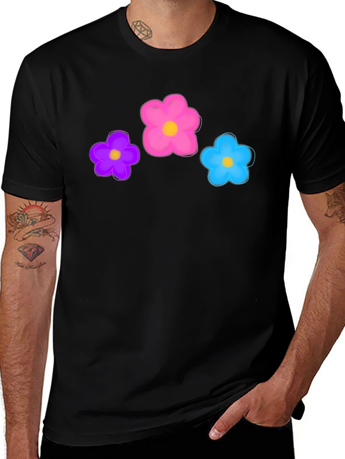 Variant 5 of Floral Graphic Print Crew Neck T-Shirt