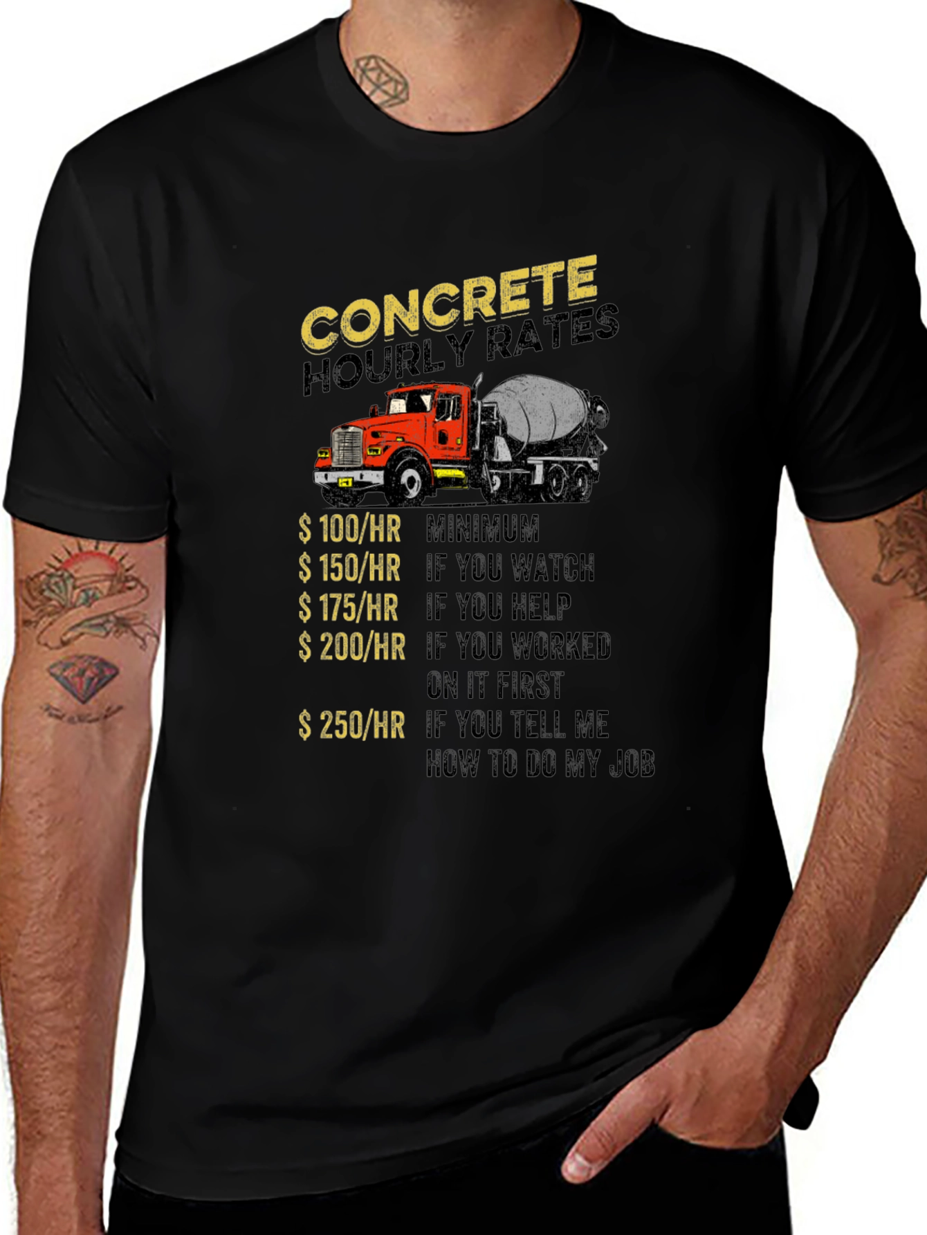 Variant 25 of Concrete Hourly Rates T-Shirt