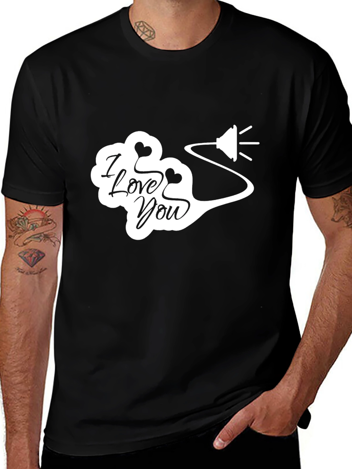 Variant 29 of I Love You Graphic Tee - Black