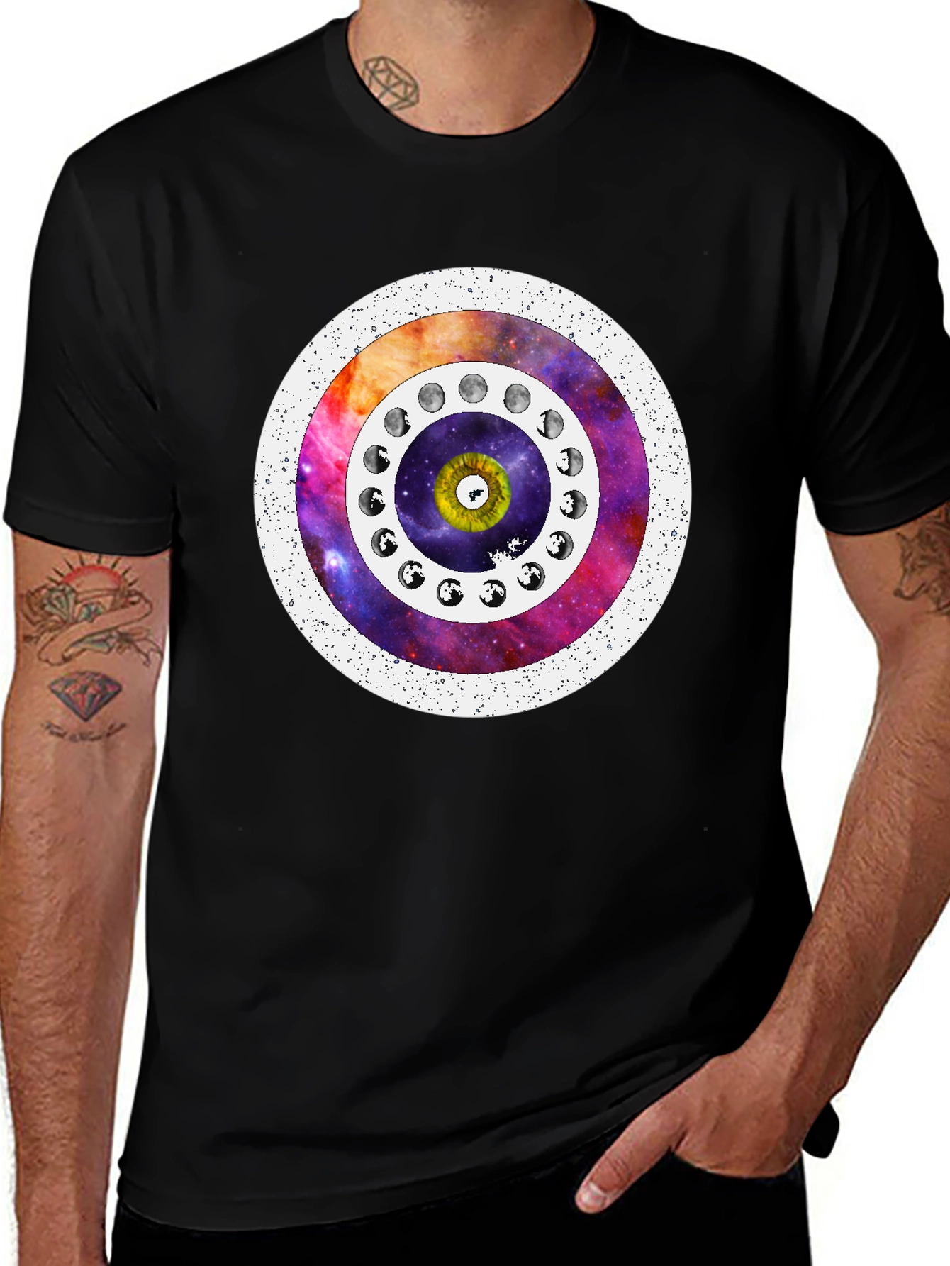 Variant 9 of Cosmic Eye Moon Phase T-Shirt - Unique Design