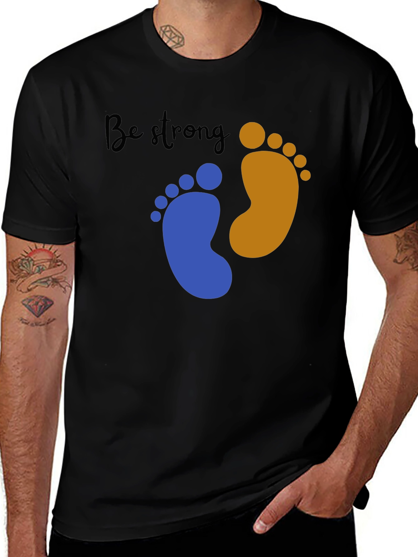 Variant 16 of Be Strong Footprints Graphic Tee