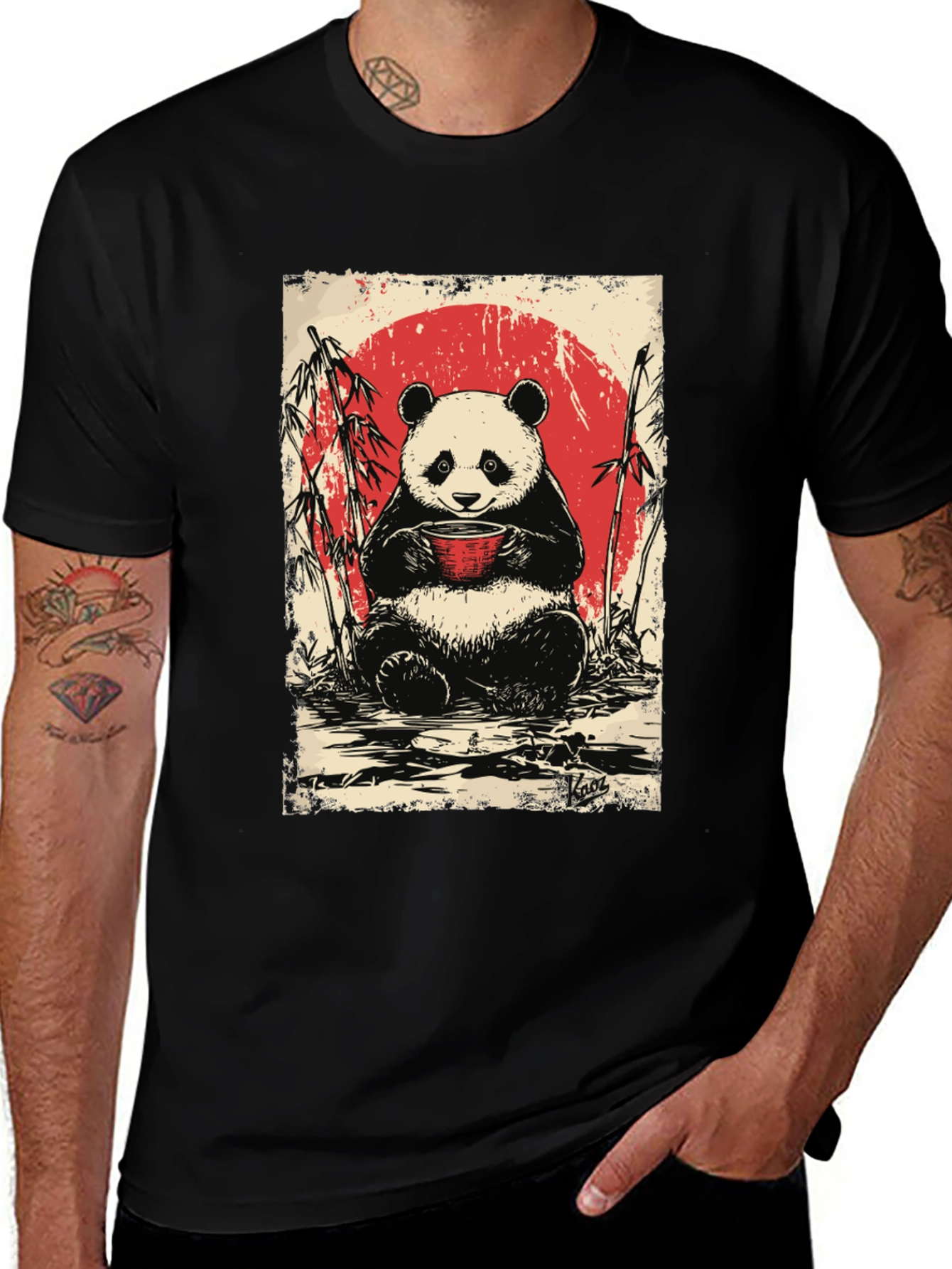 Black Panda Tea T-Shirt - Cute Asian Design main image