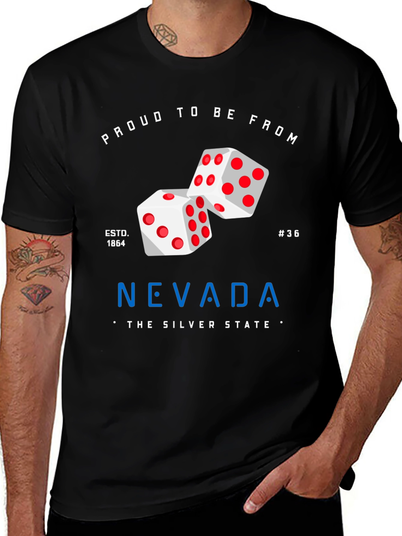 Nevada Proud Dice Graphic T-Shirt