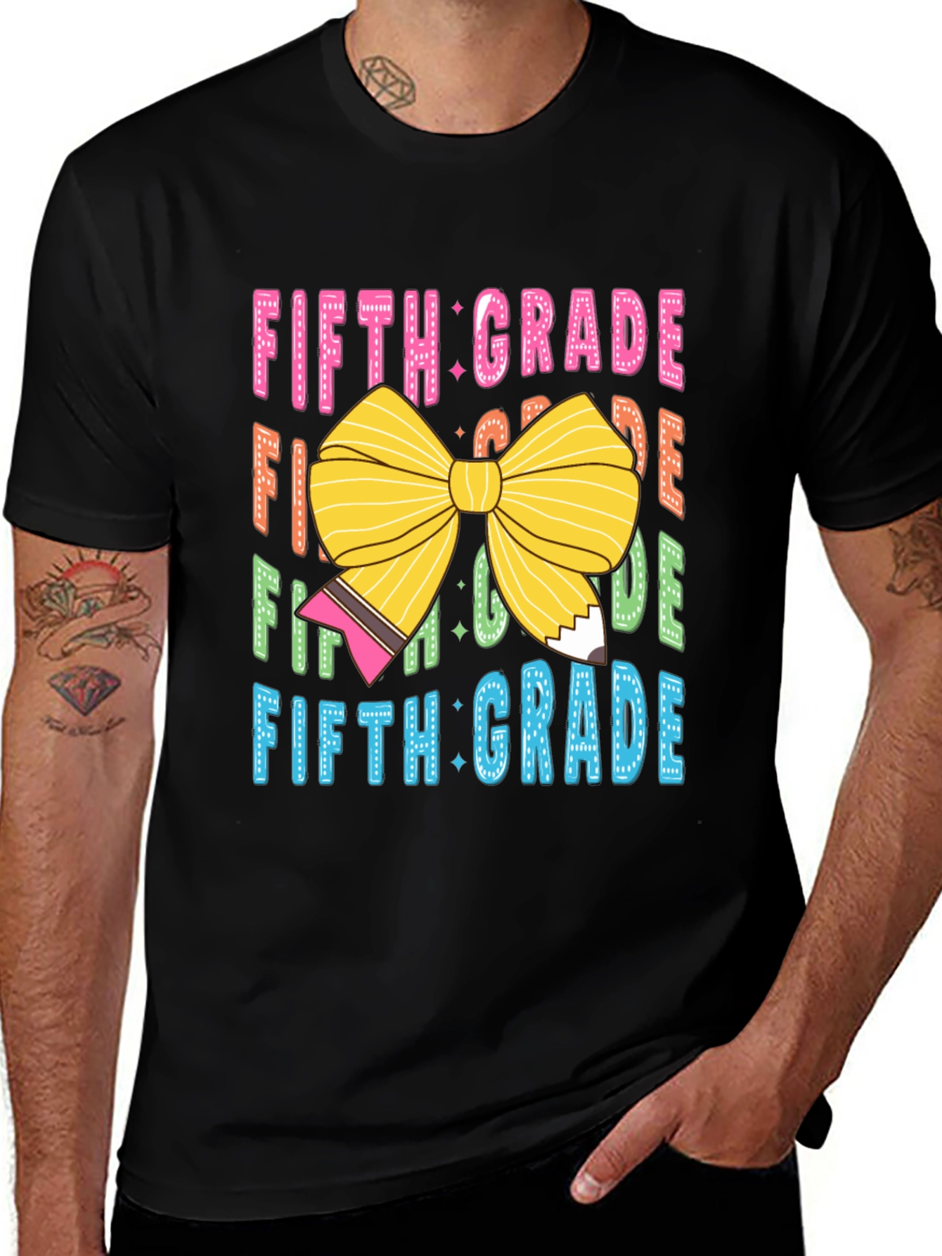 Fifth Grade T-Shirt Colorful Bow Back to School