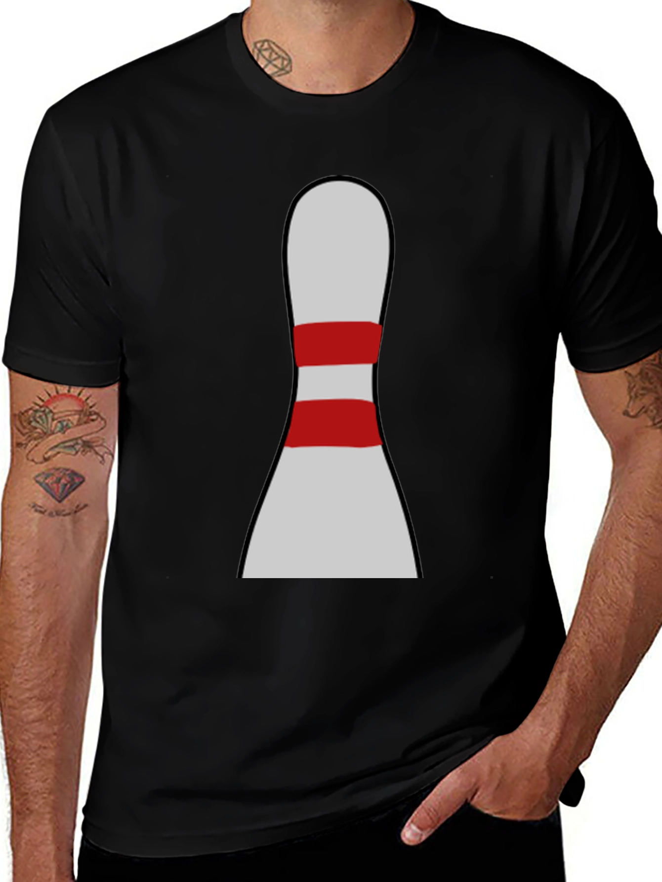 Variant 23 of Bowling Pin Graphic Tee - Strike a Style!