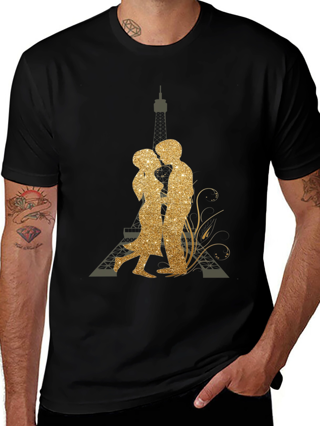 Variant 18 of Romantic Paris Couple T-Shirt