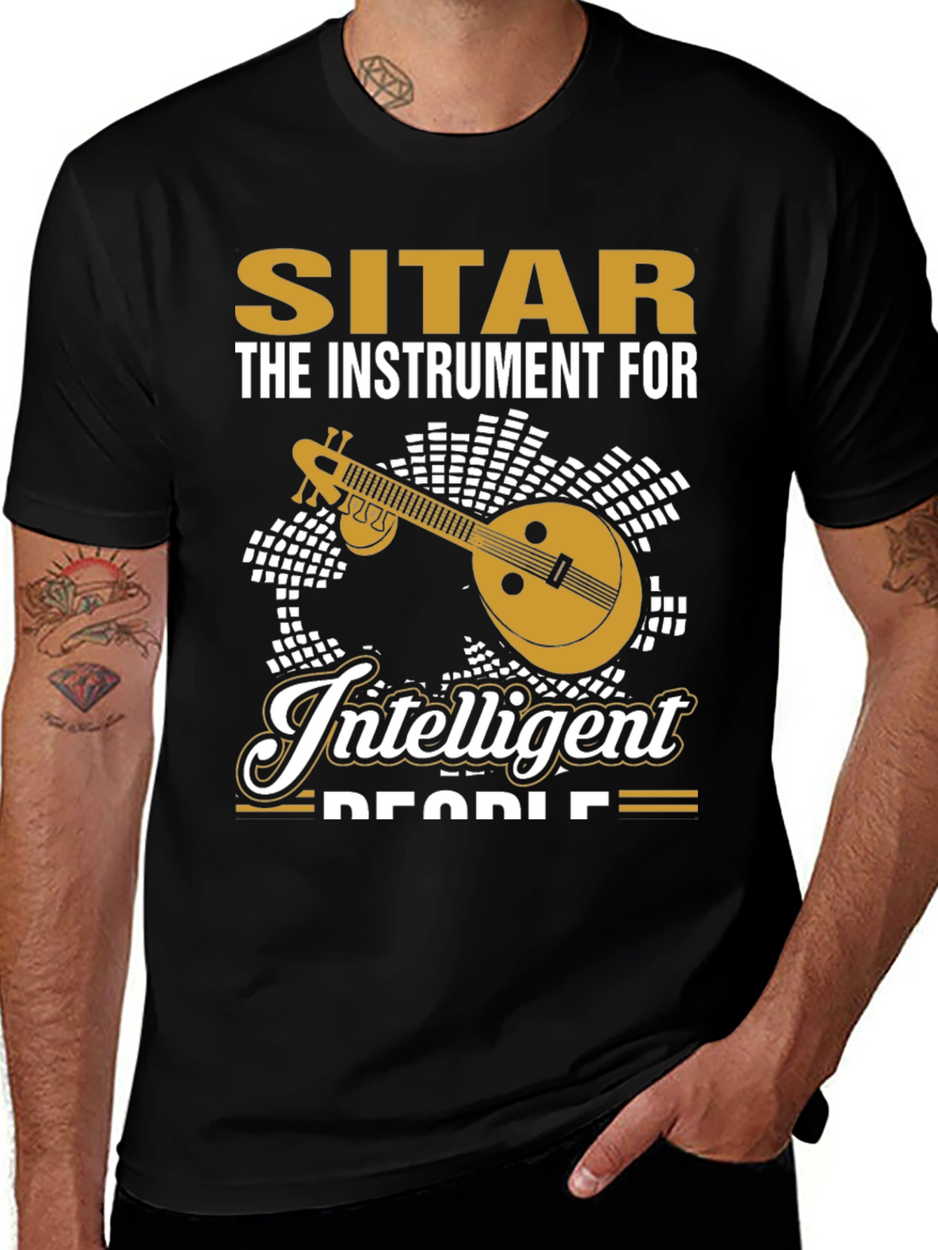 Variant 20 of Sitar Instrument for Intelligent People T-Shirt