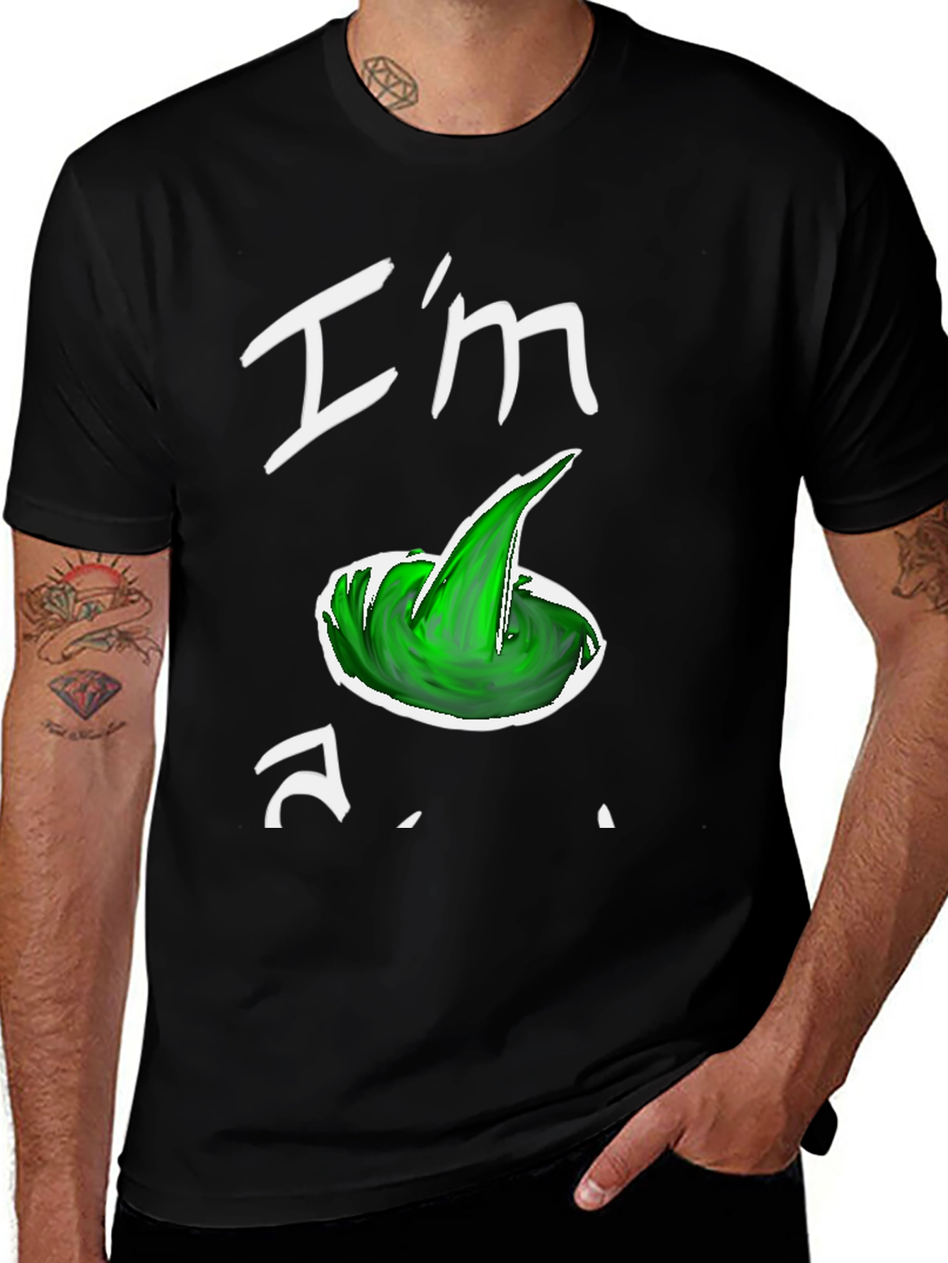 Black I'm a Wizard Hat Graphic T-Shirt main image