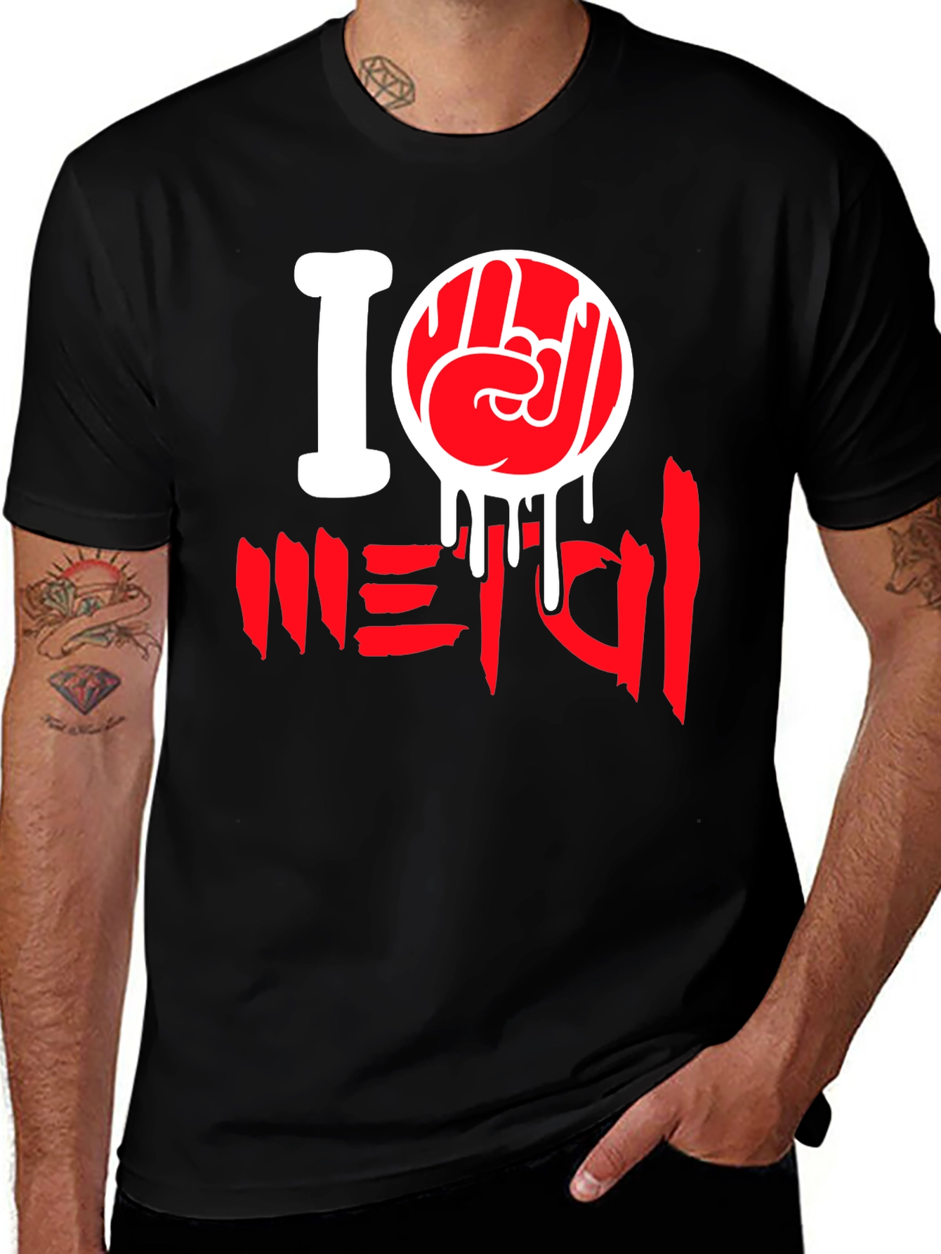 Variant 11 of I Love Metal Graphic Print T-Shirt
