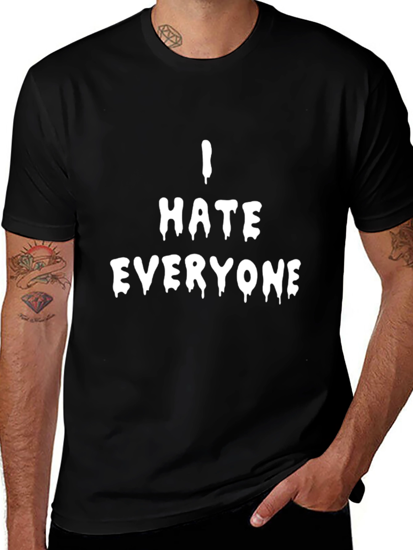 Variant 3 of I Hate Everyone Funny Graphic T-Shirt - Black