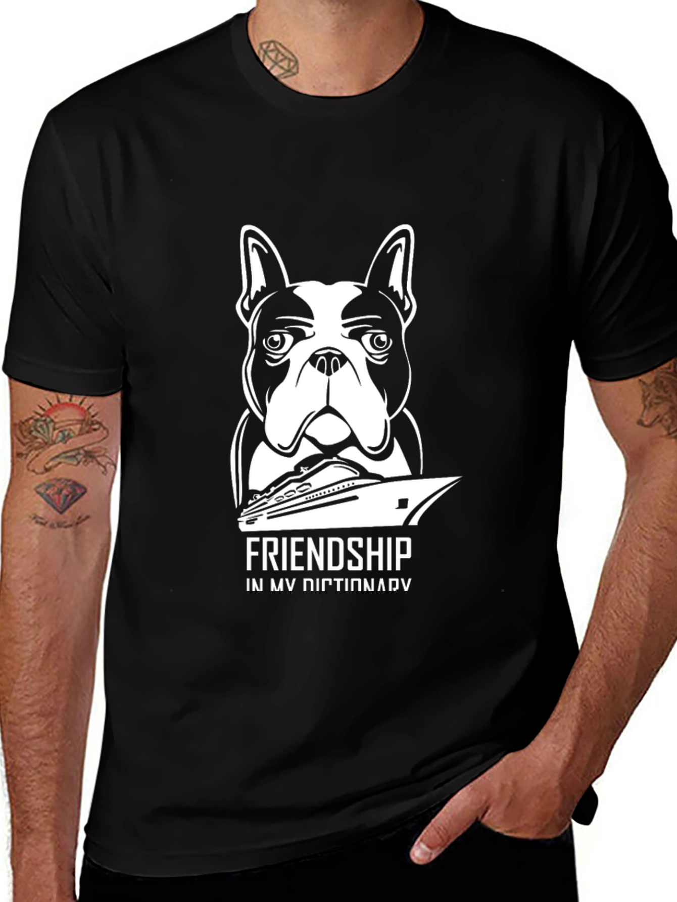 Variant 30 of Friendship Dog & Boat T-Shirt | Stylish Graphic Tee