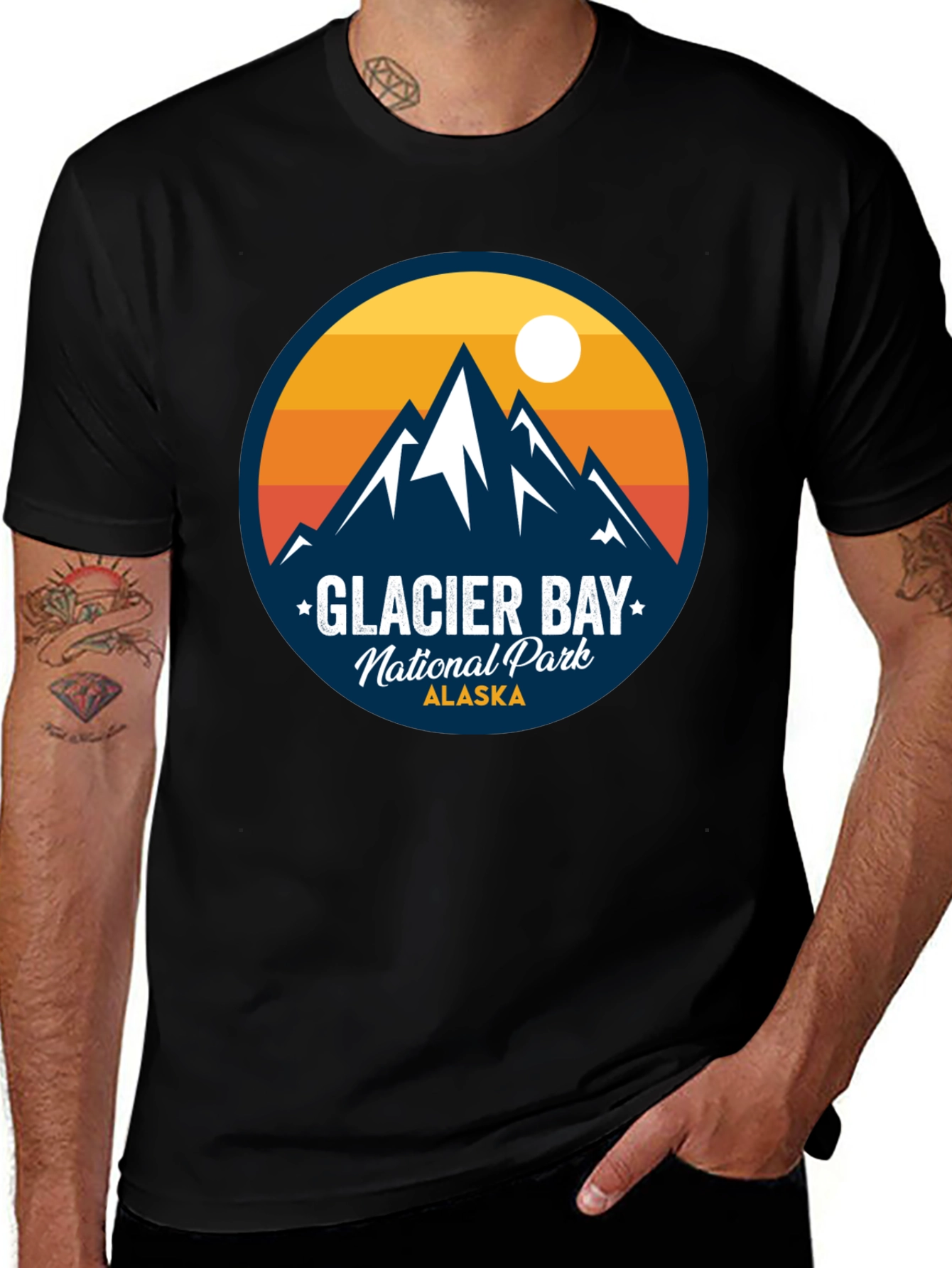 Variant 17 of Glacier Bay National Park Black T-Shirt
