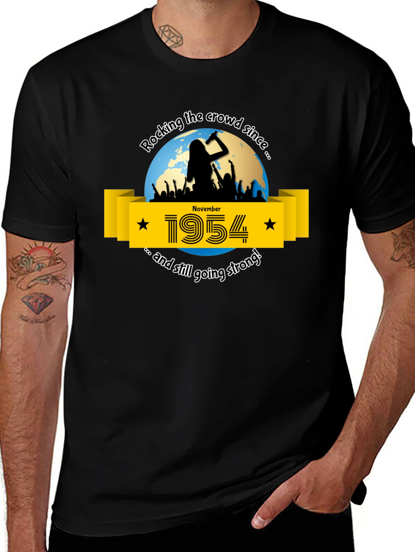 Variant 15 of Rocking Since 1954 Black T-Shirt