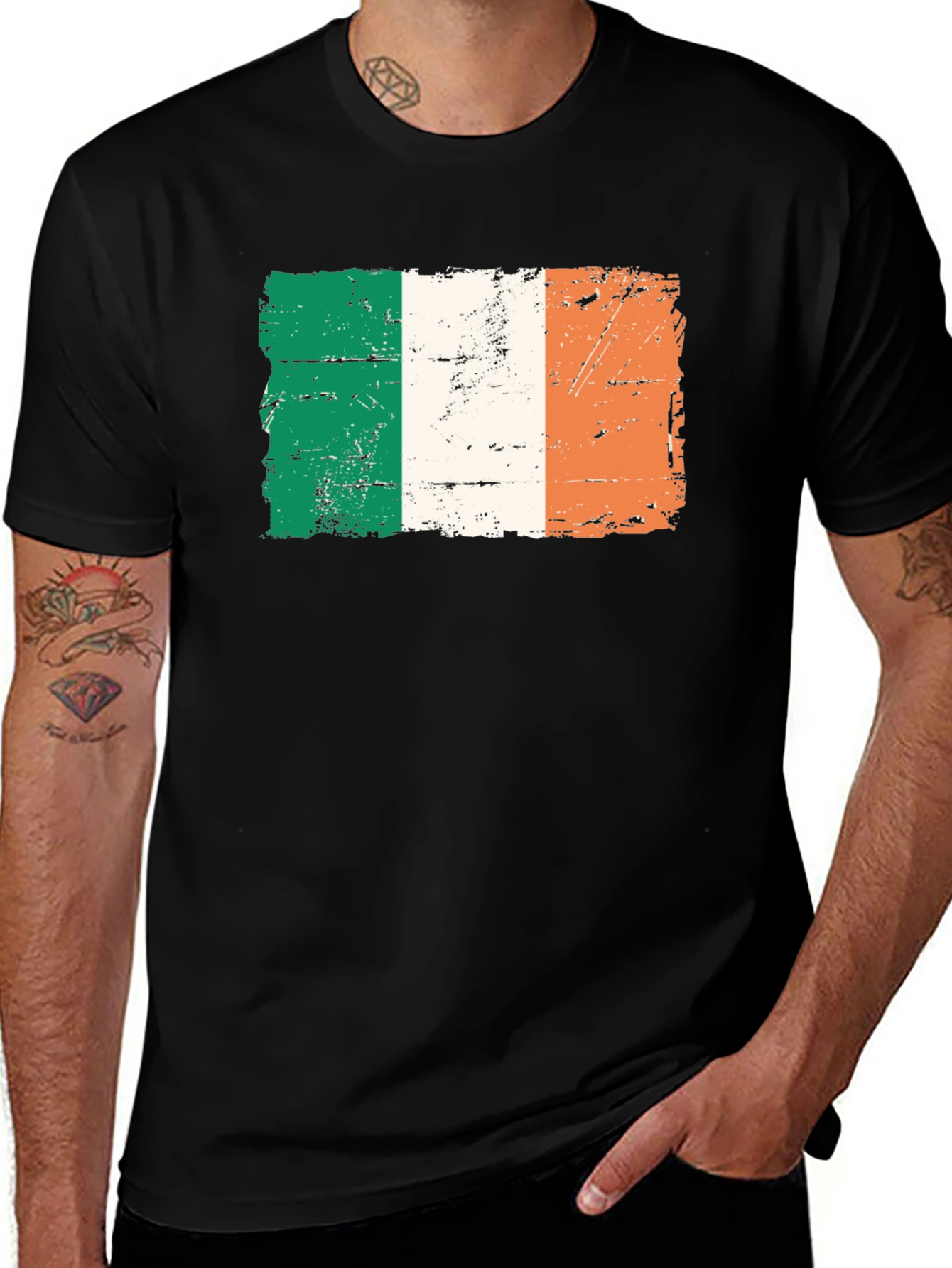 Variant 3 of Irish Flag Graphic Tee - Distressed Ireland Pride