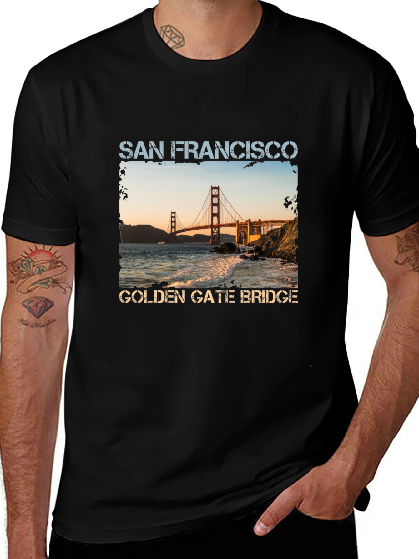 Variant 26 of San Francisco Golden Gate Bridge Black Graphic Tee