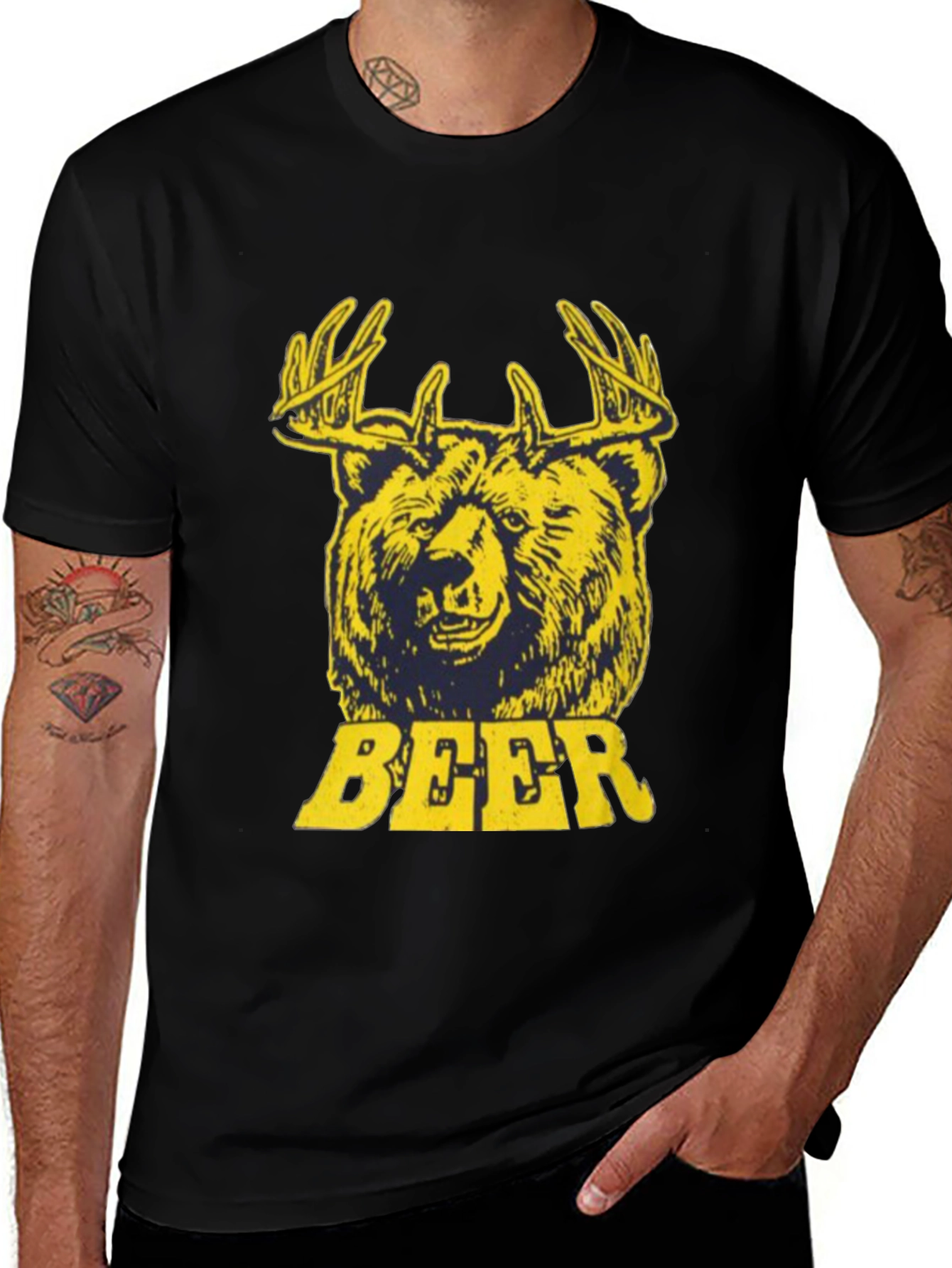 Variant 9 of Bear Deer Beer Graphic T-Shirt
