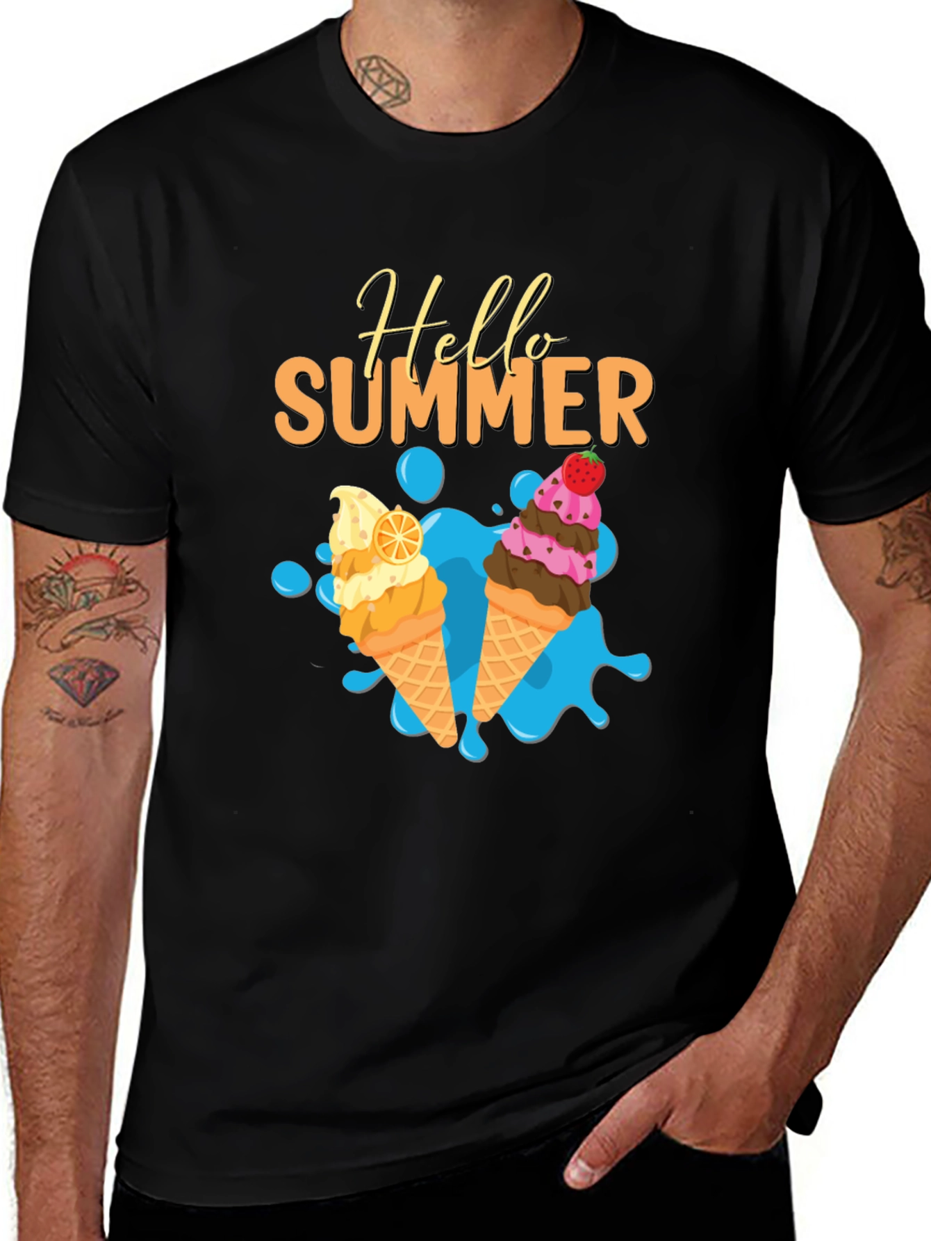 Variant 25 of Hello Summer Ice Cream Graphic T-Shirt