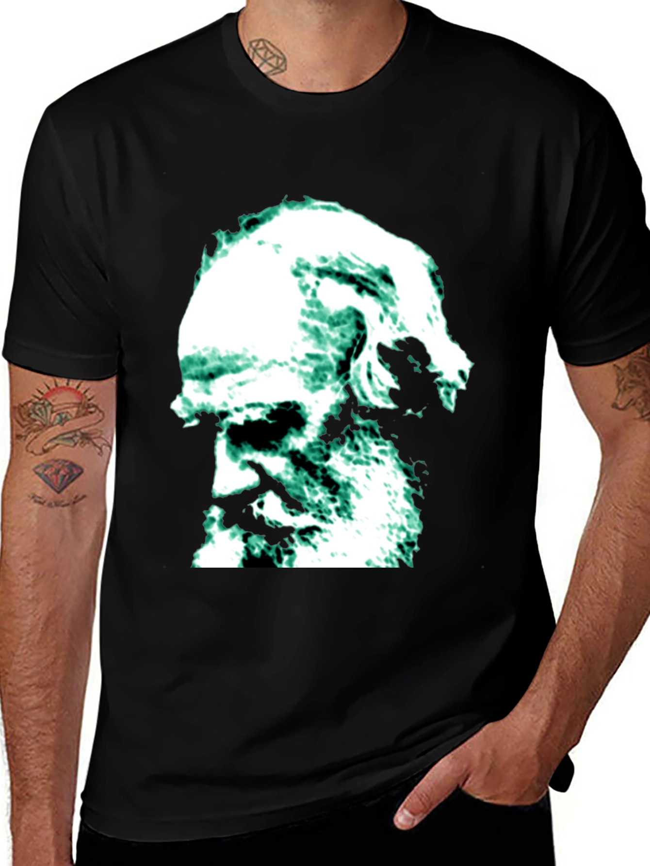 Darwin Graphic T-Shirt - Black Cotton Blend