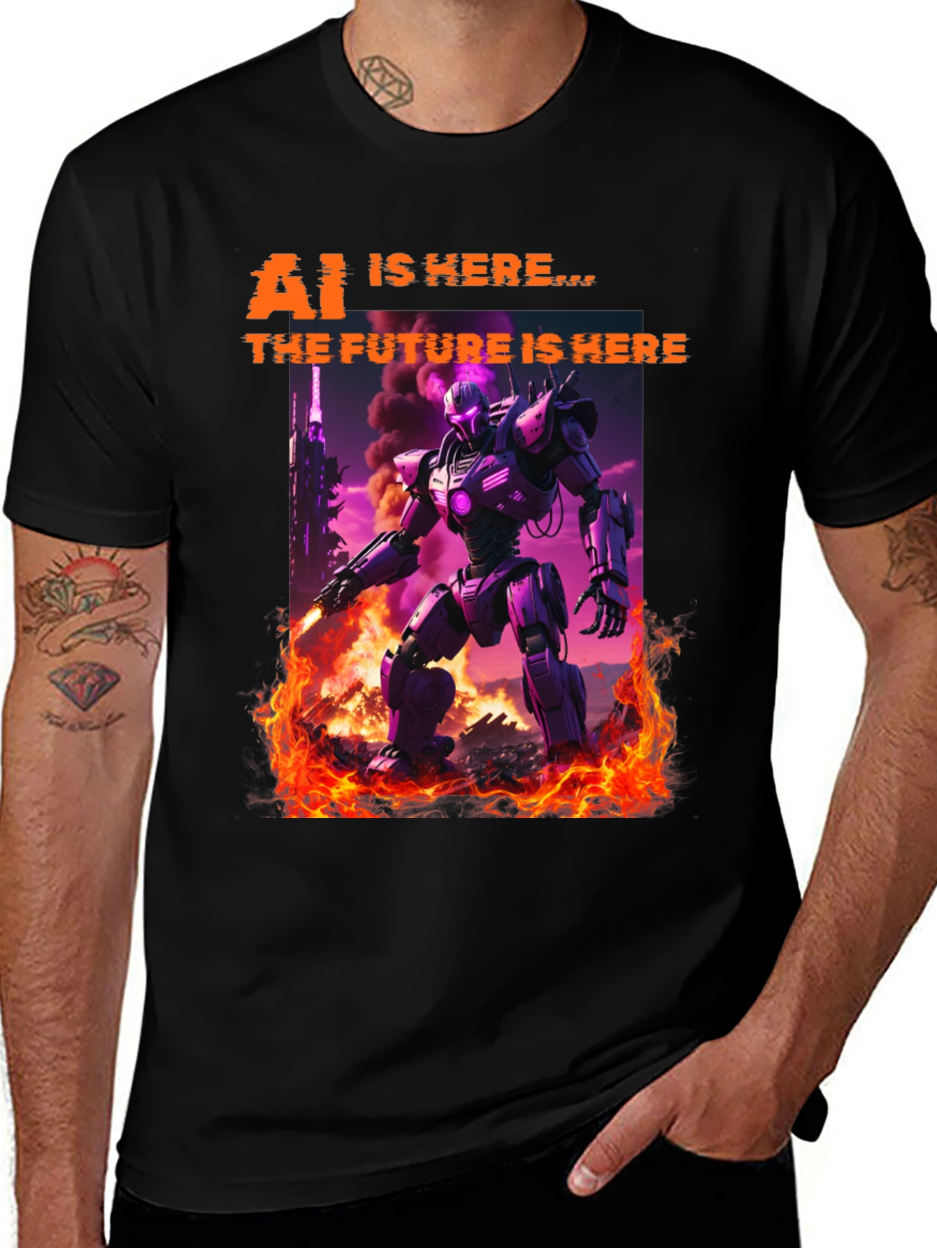 AI Future Robot T-Shirt - Sci-Fi Graphic Tee