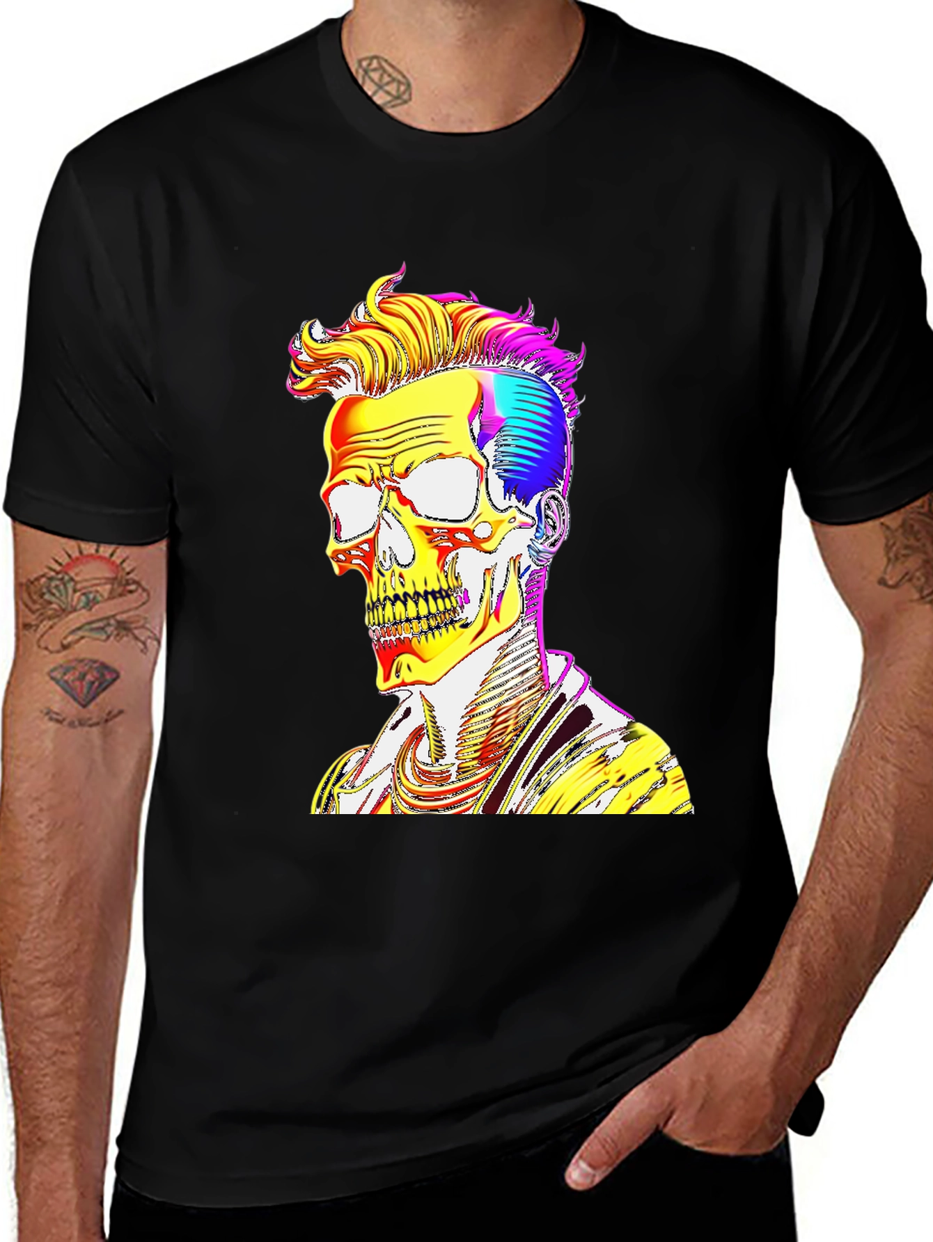 Variant 6 of Colorful Skull Graphic T-Shirt