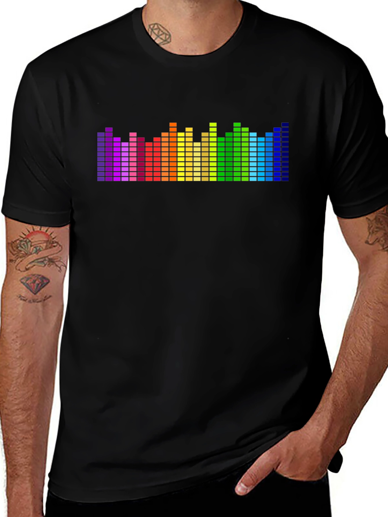 Variant 2 of Rainbow Equalizer Graphic Tee