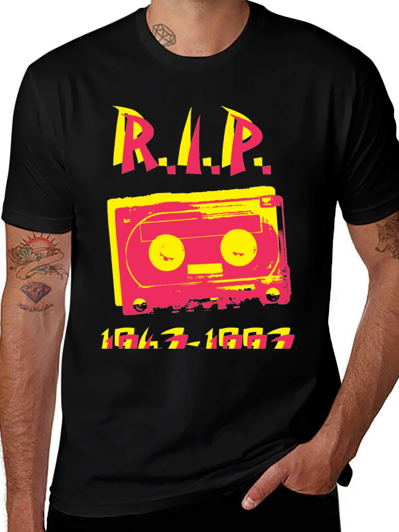 Variant 24 of Retro Cassette RIP T-Shirt - 1947-1993