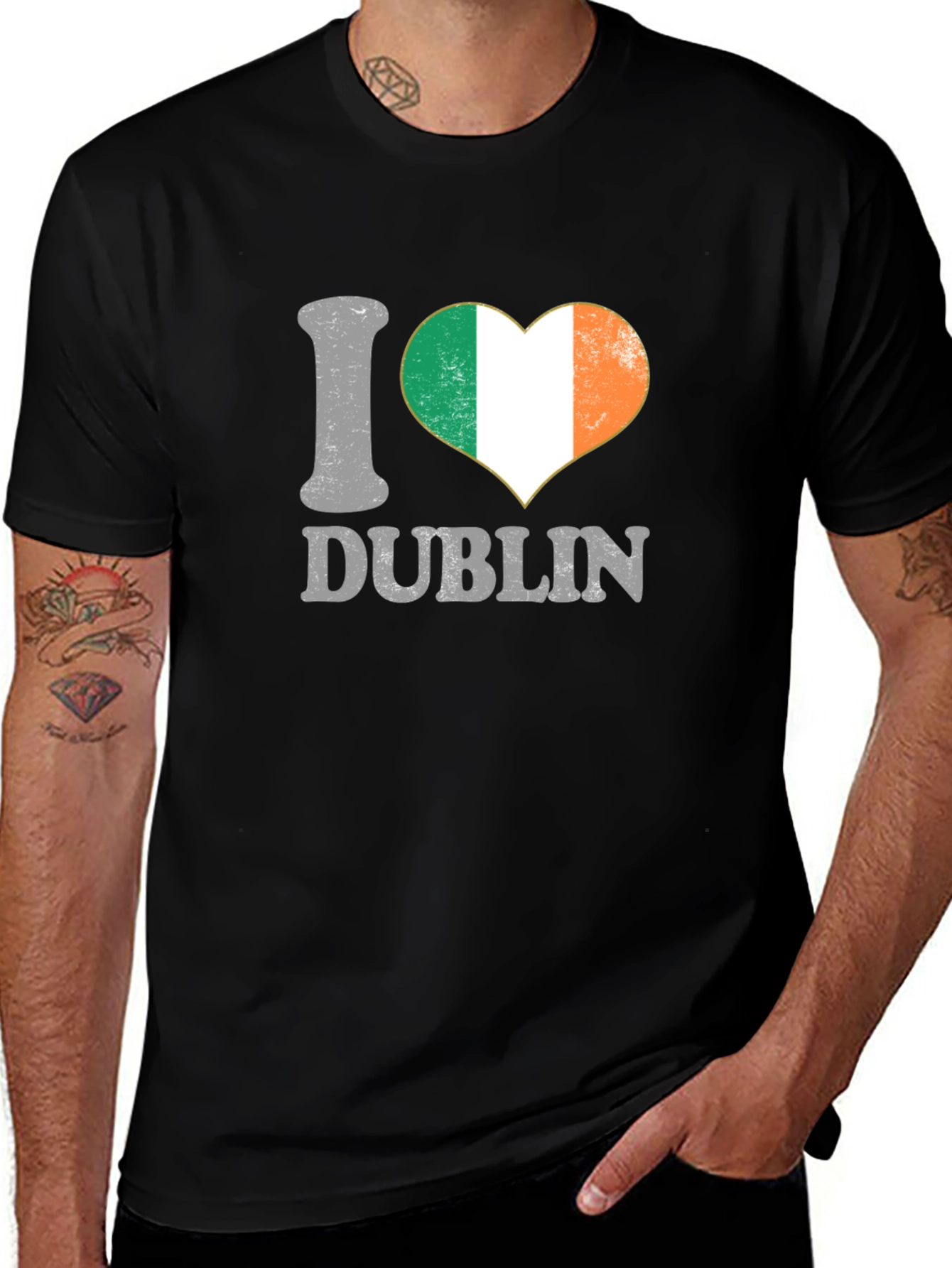 I Heart Dublin Ireland Flag Graphic T-Shirt