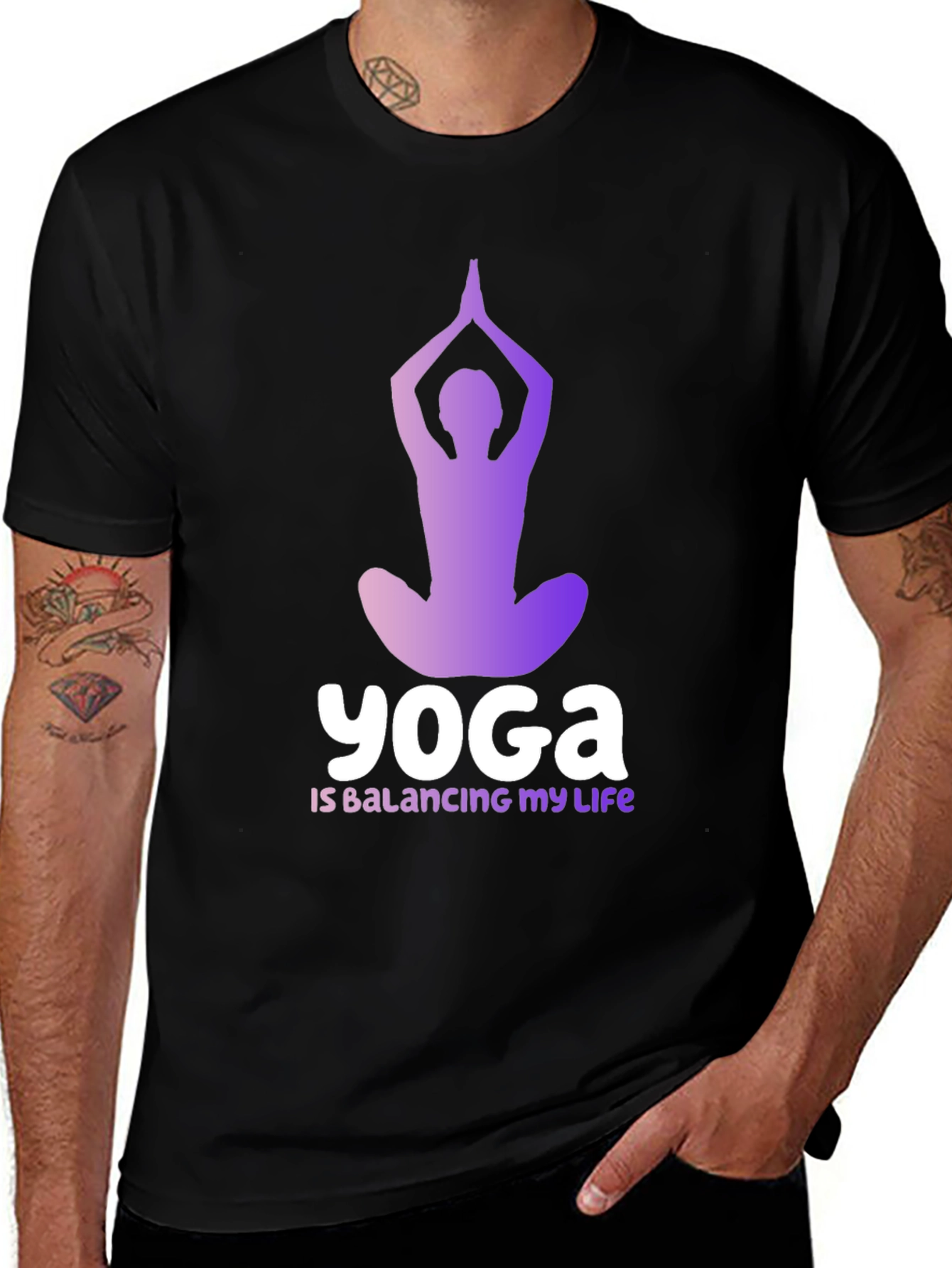 Variant 16 of Yoga Balancing Life Graphic T-Shirt