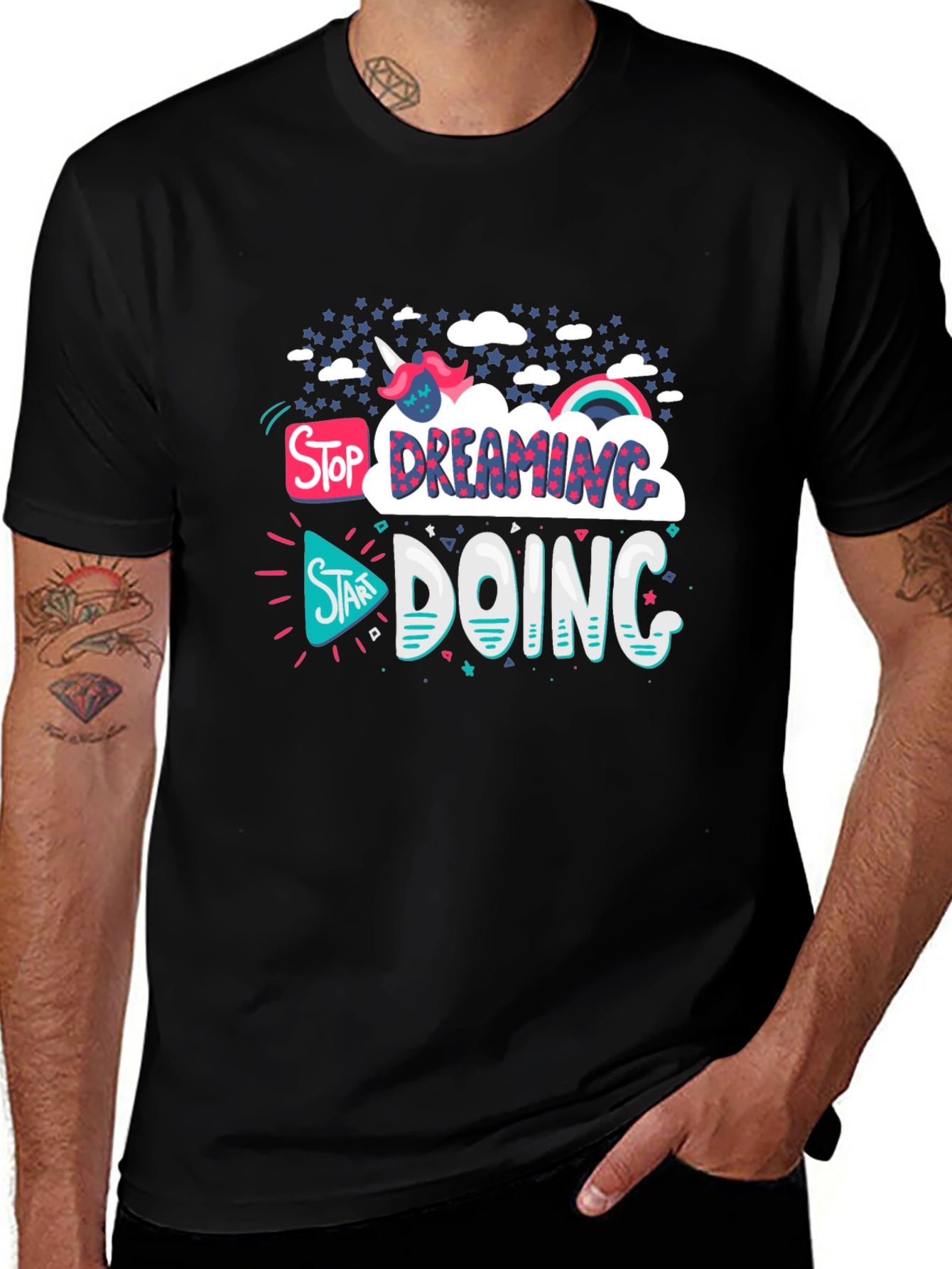 Variant 28 of Stop Dreaming Doing T-Shirt - Black