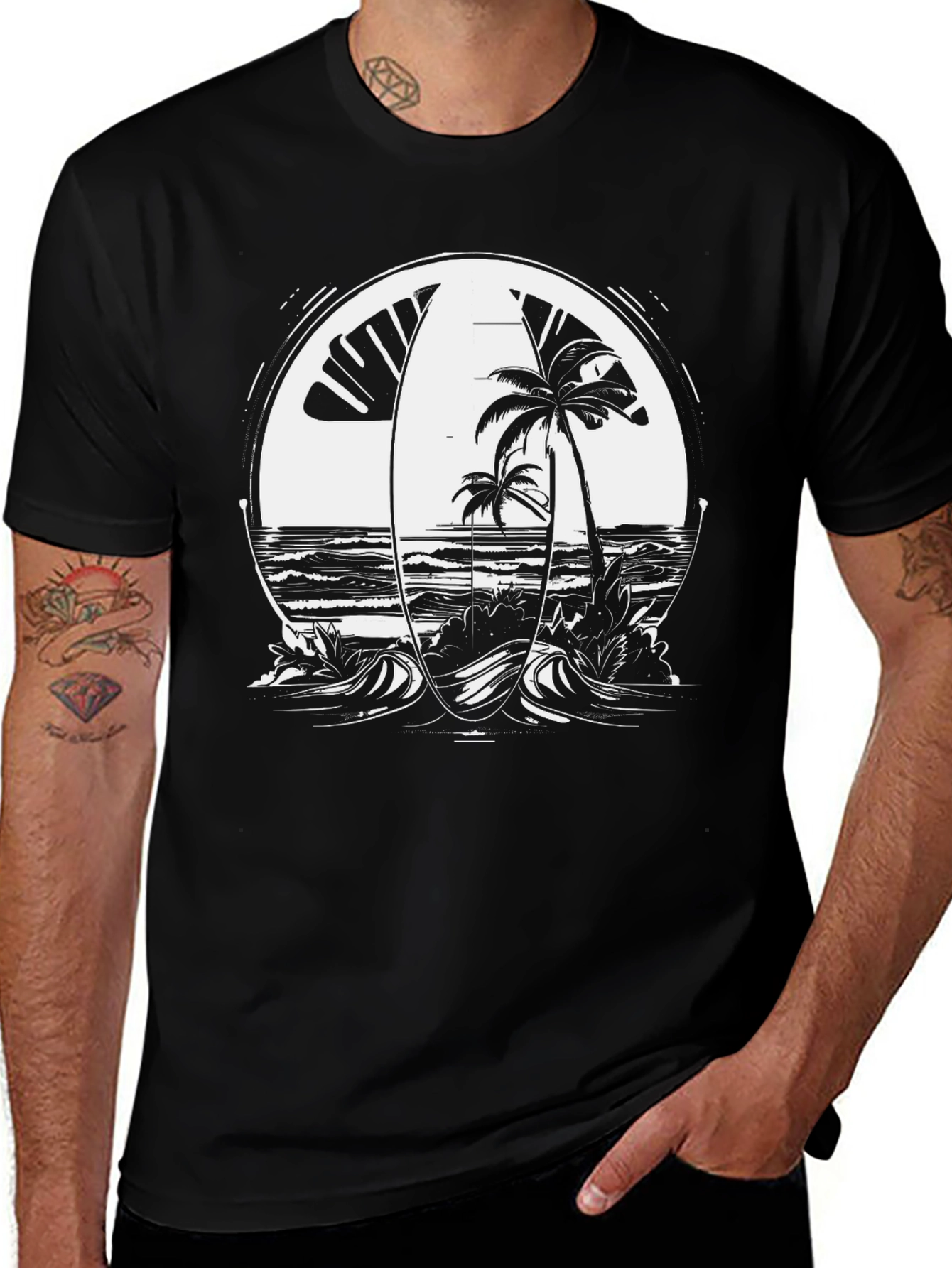 Variant 15 of Surf Scene Graphic Tee - Beach Vibes