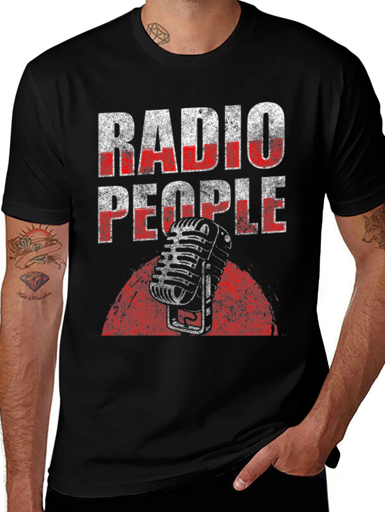 Variant 27 of Radio People Graphic Tee - Vintage Microphone Design