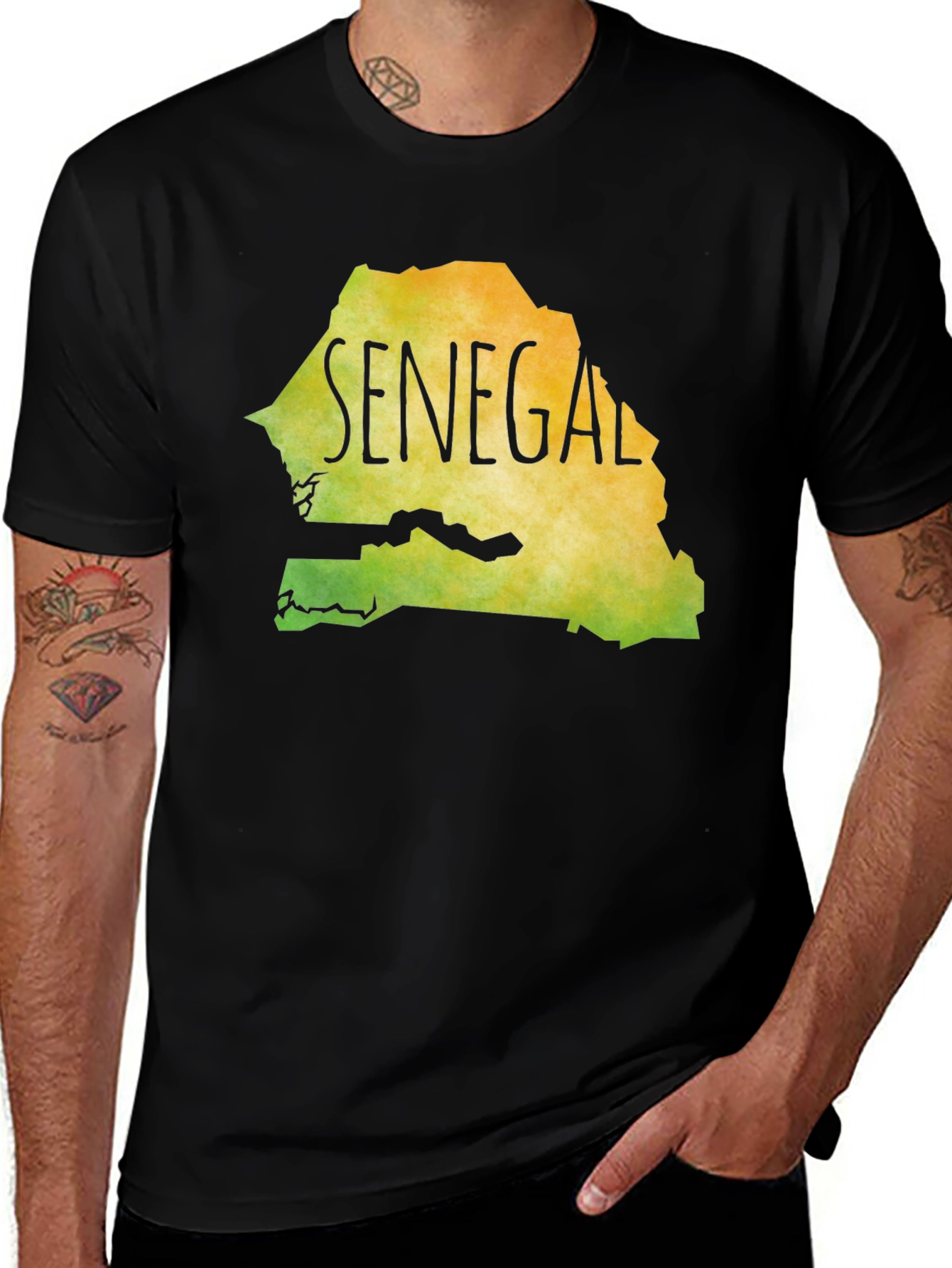 Senegal Map T-Shirt - Colorful Country Pride Tee