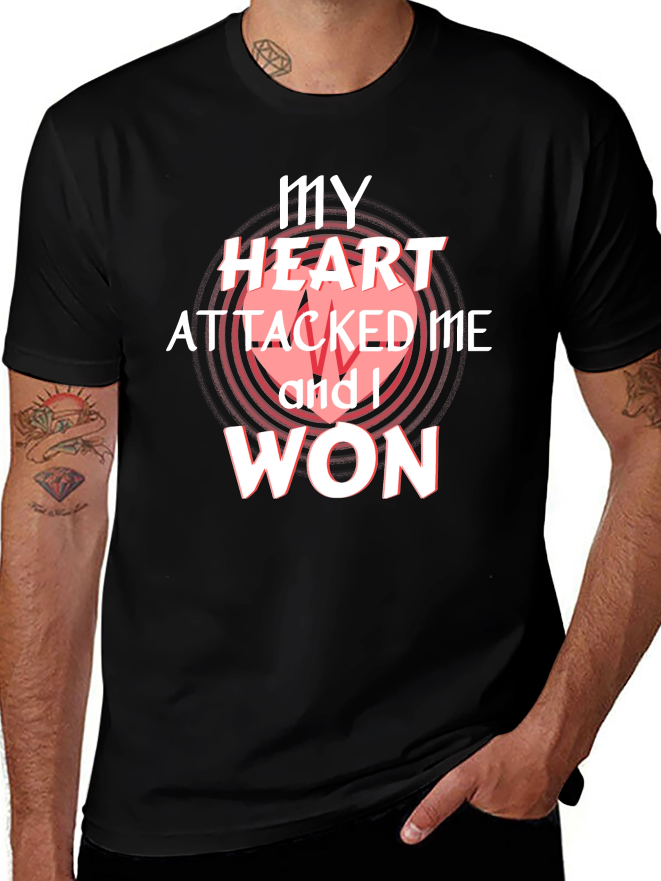 Variant 17 of Heart Attack Survivor T-Shirt - I Won