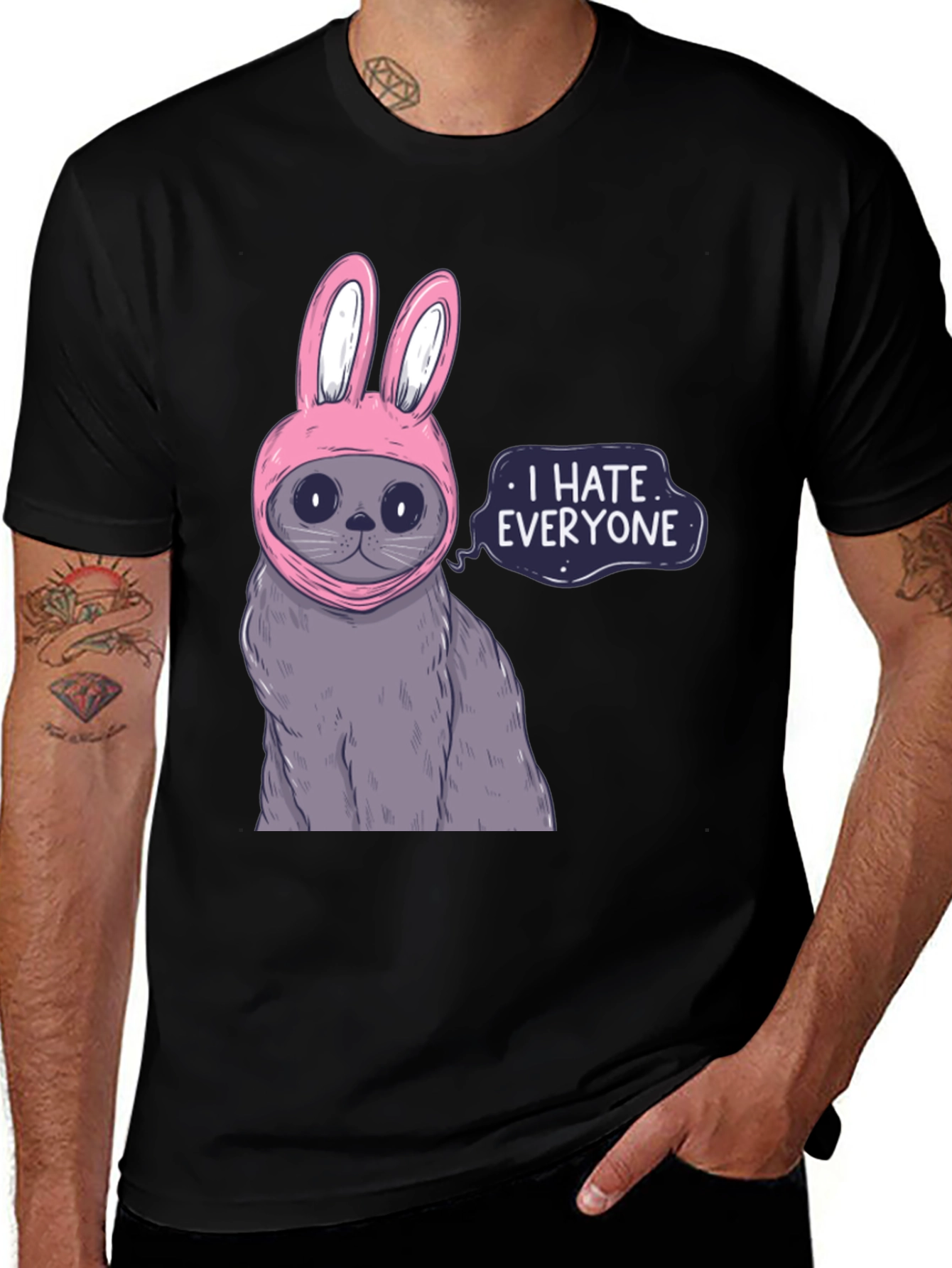 Variant 3 of I Hate Everyone Cat T-Shirt - Funny Bunny