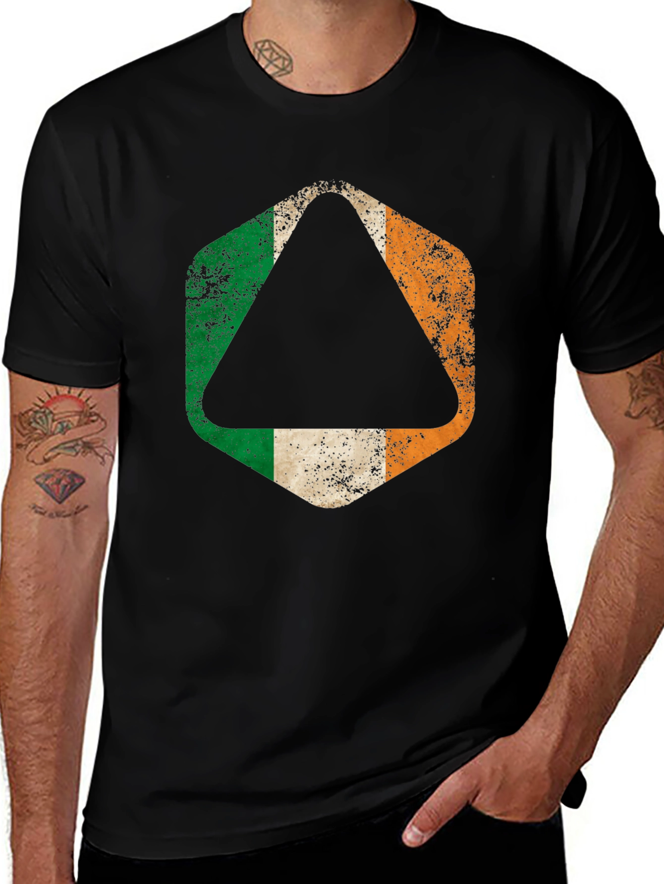 Variant 19 of Irish Flag Distressed Graphic T-Shirt
