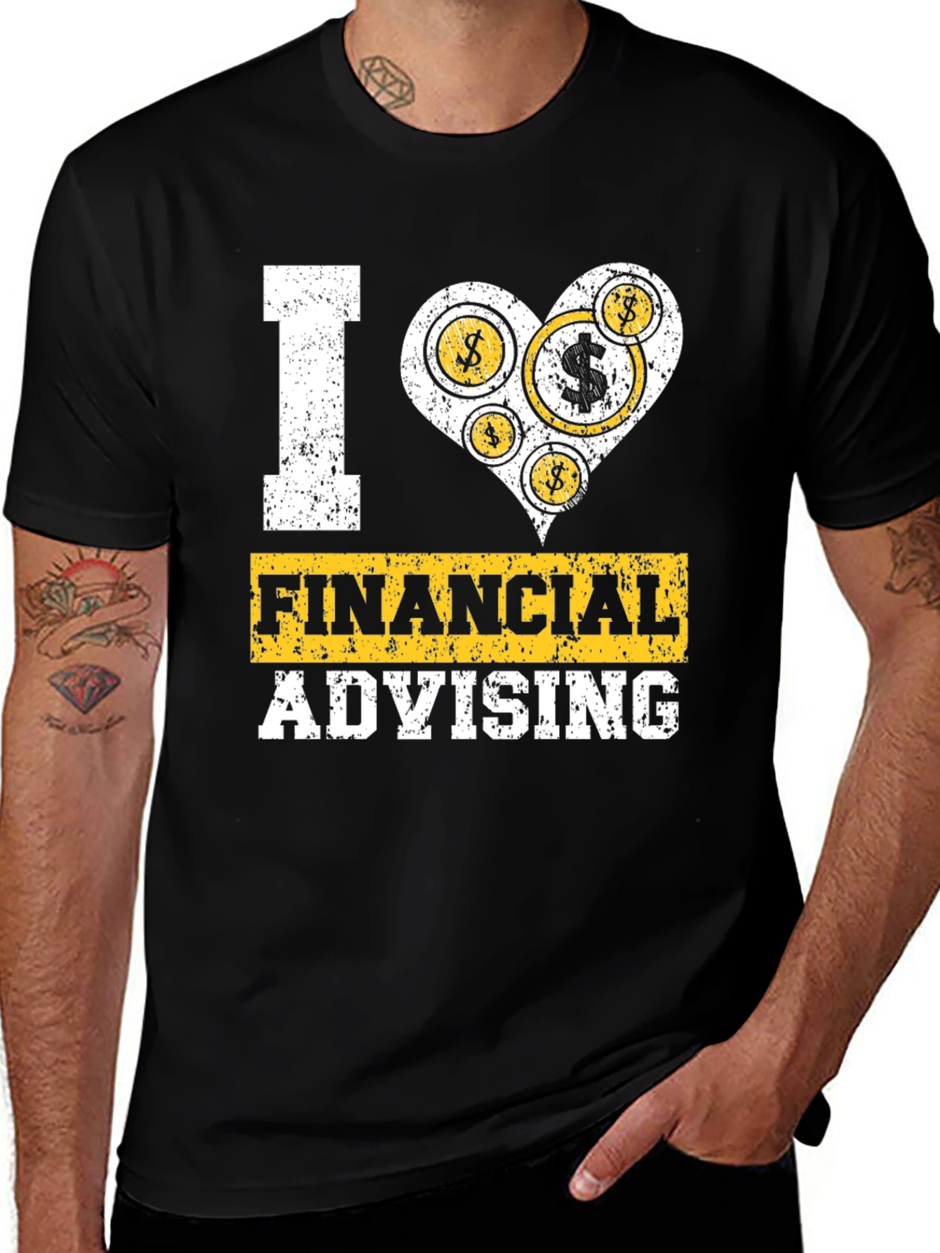 I Heart Financial Advising Black T-Shirt