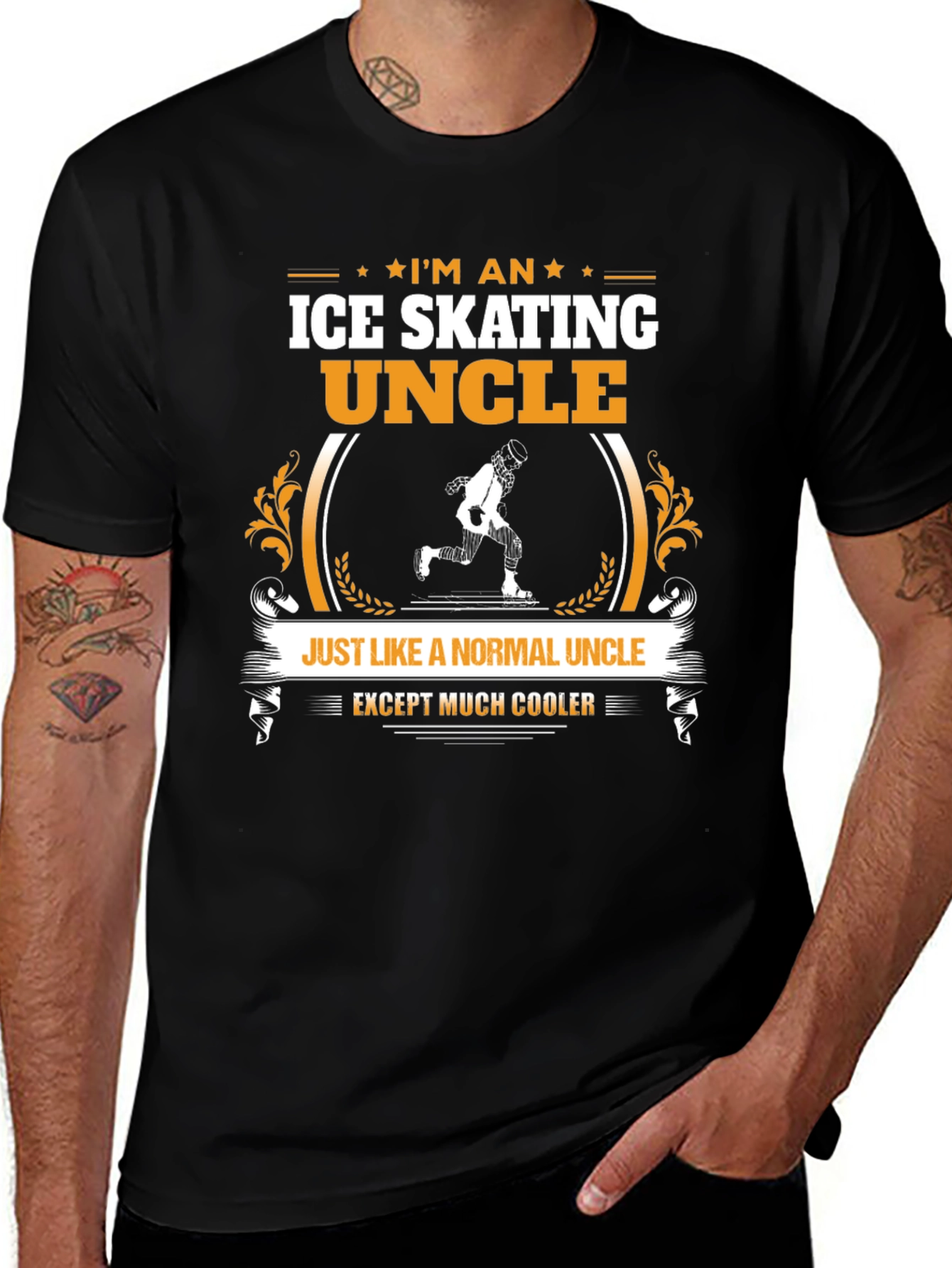 Variant 21 of Ice Skating Uncle T-Shirt - Cool Uncle Gift