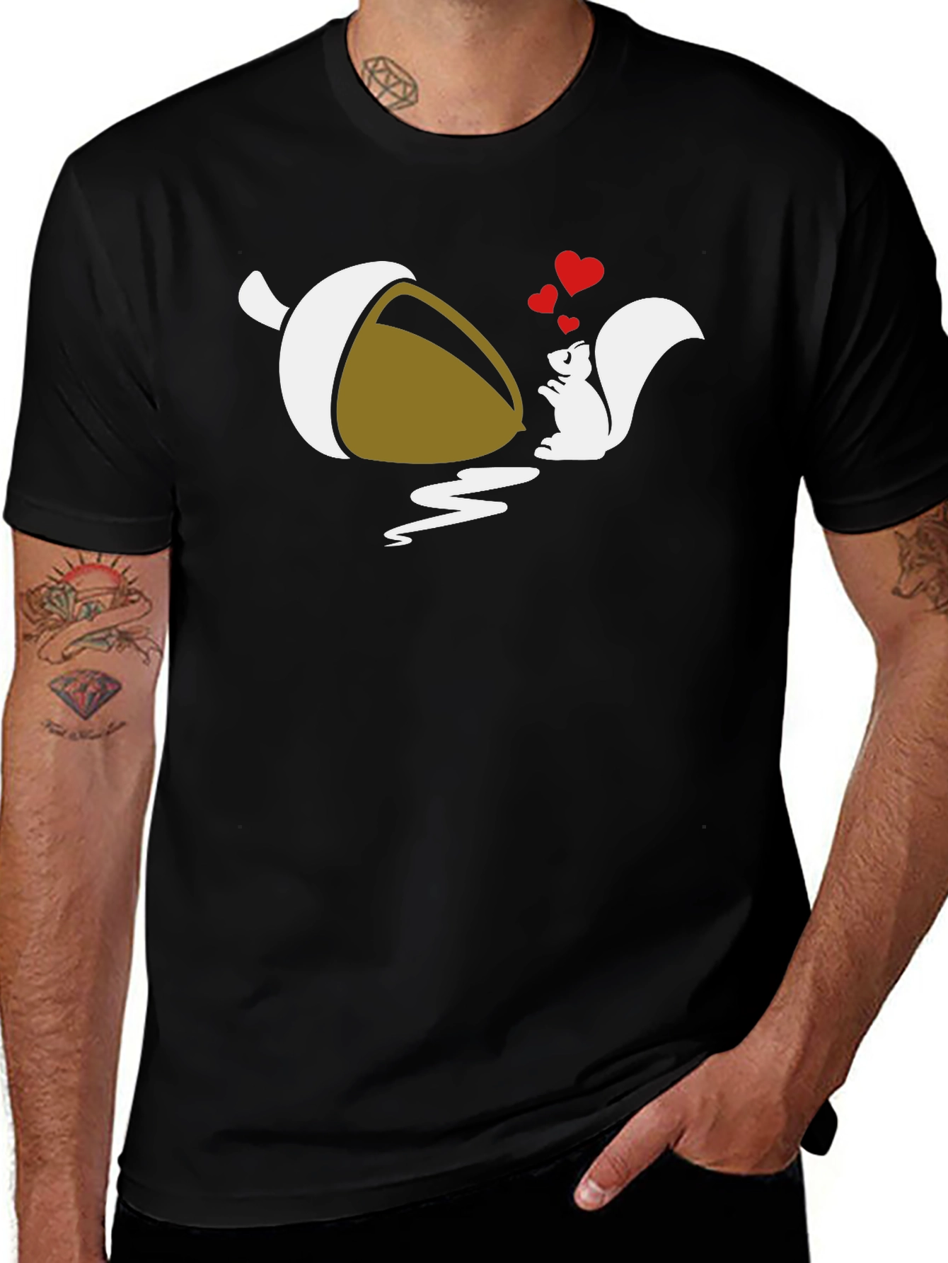 Variant 27 of Squirrel Love Acorn T-Shirt - Cute Graphic Tee