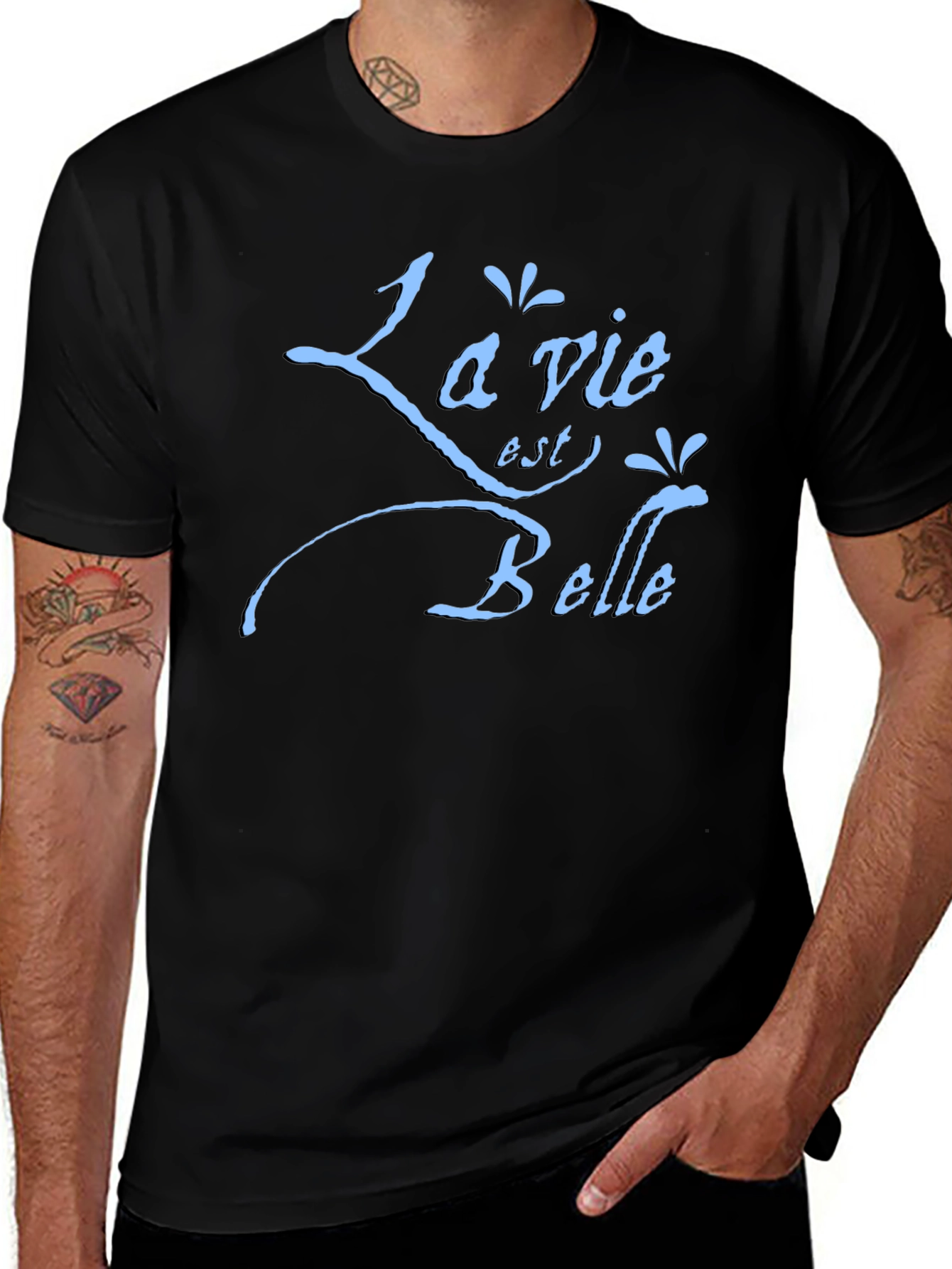 La Vie Est Belle Graphic Tee - Black T-Shirt